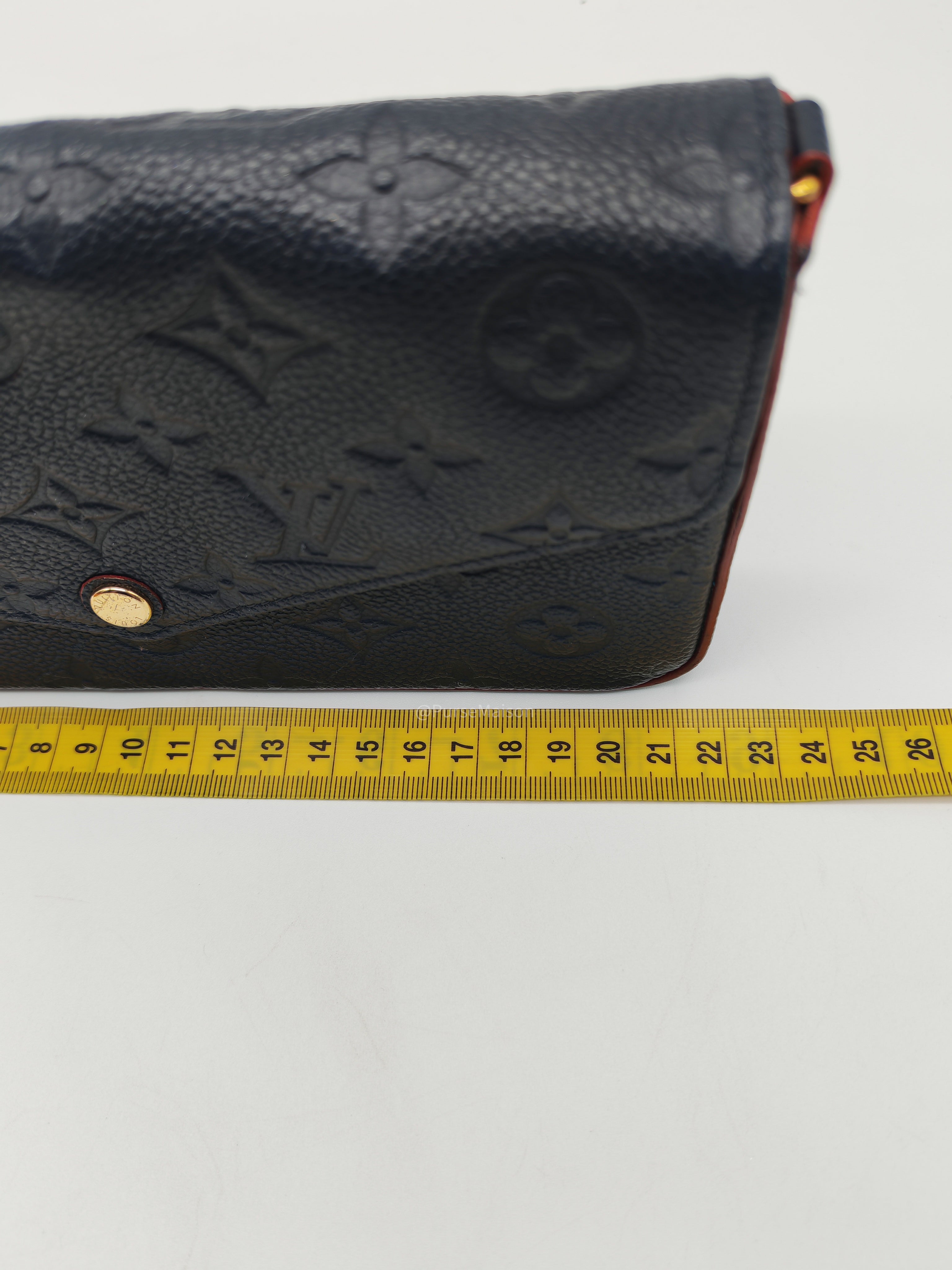 Louis Vuitton Pochette Felicie in Navy Blue Monogram Empreinte Leather and Gold Hardware (Datecode: NZ4119)