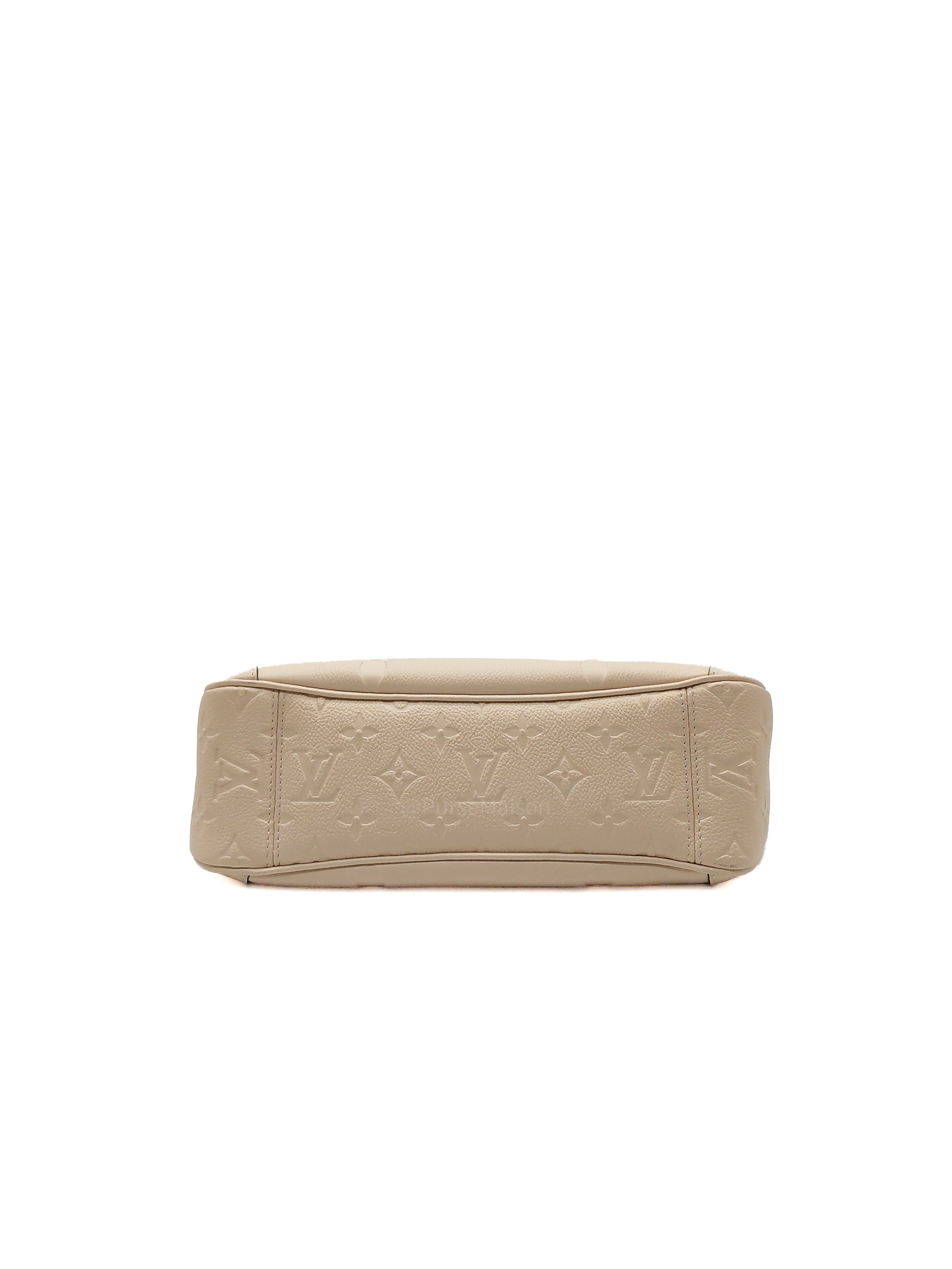 Louis Vuitton Trianon PM Handbag in Cream Grained Cowhide Leather and Gold Hardware Microchip