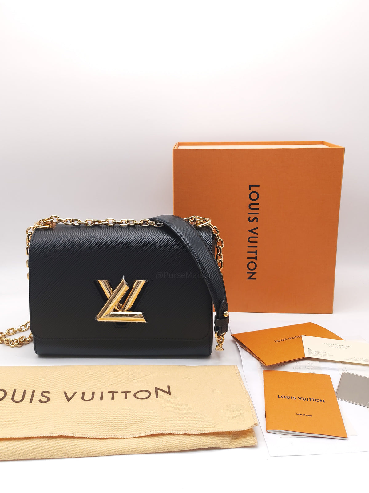 Louis Vuitton Twist Bag MM in Black Epi Leather Gold Hardware (Microchip)