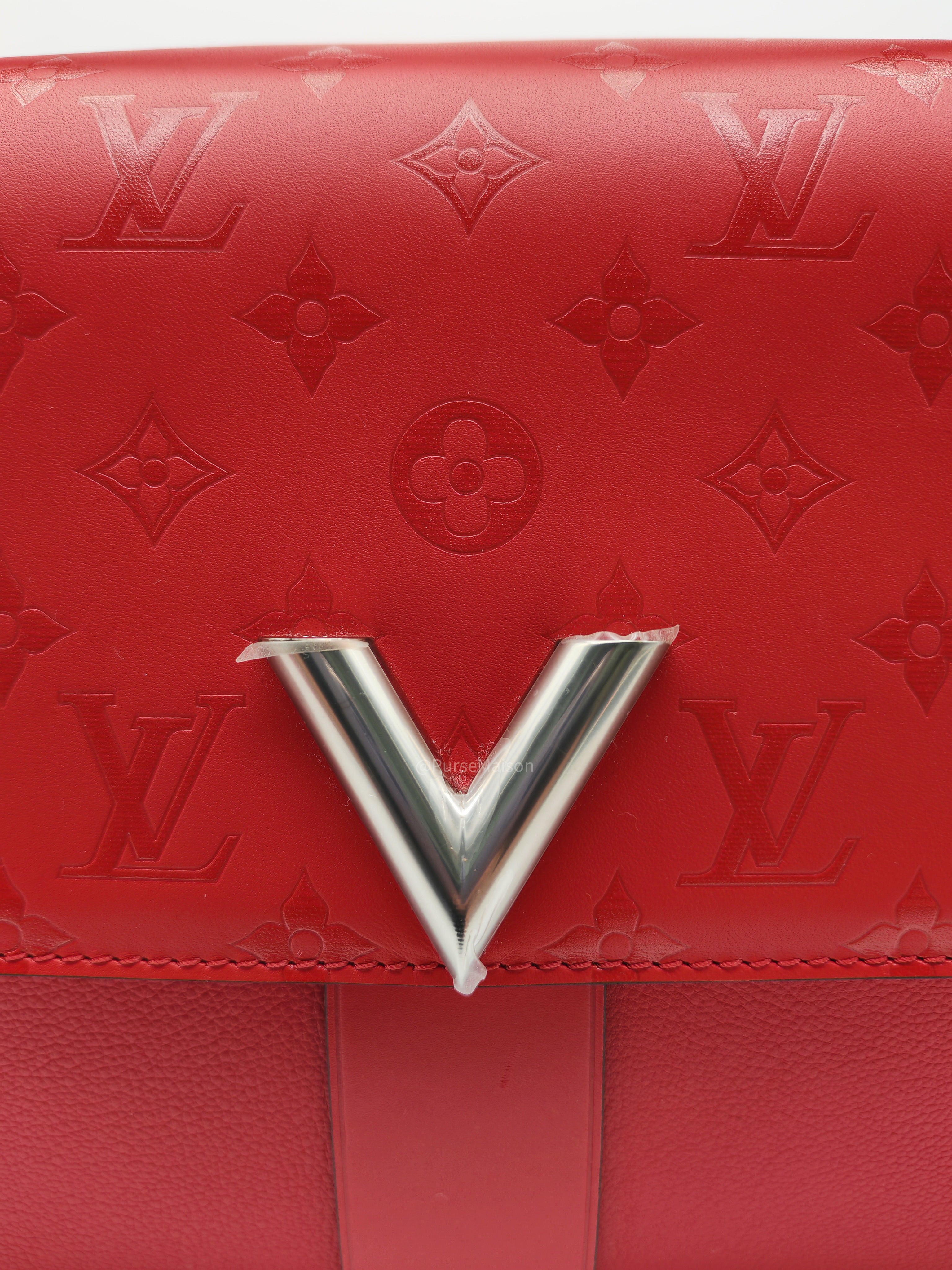 Louis Vuitton Very One Handle Bag in Red Rubis Monogram Leather and Silver Hardware (Datecode: AH2138)