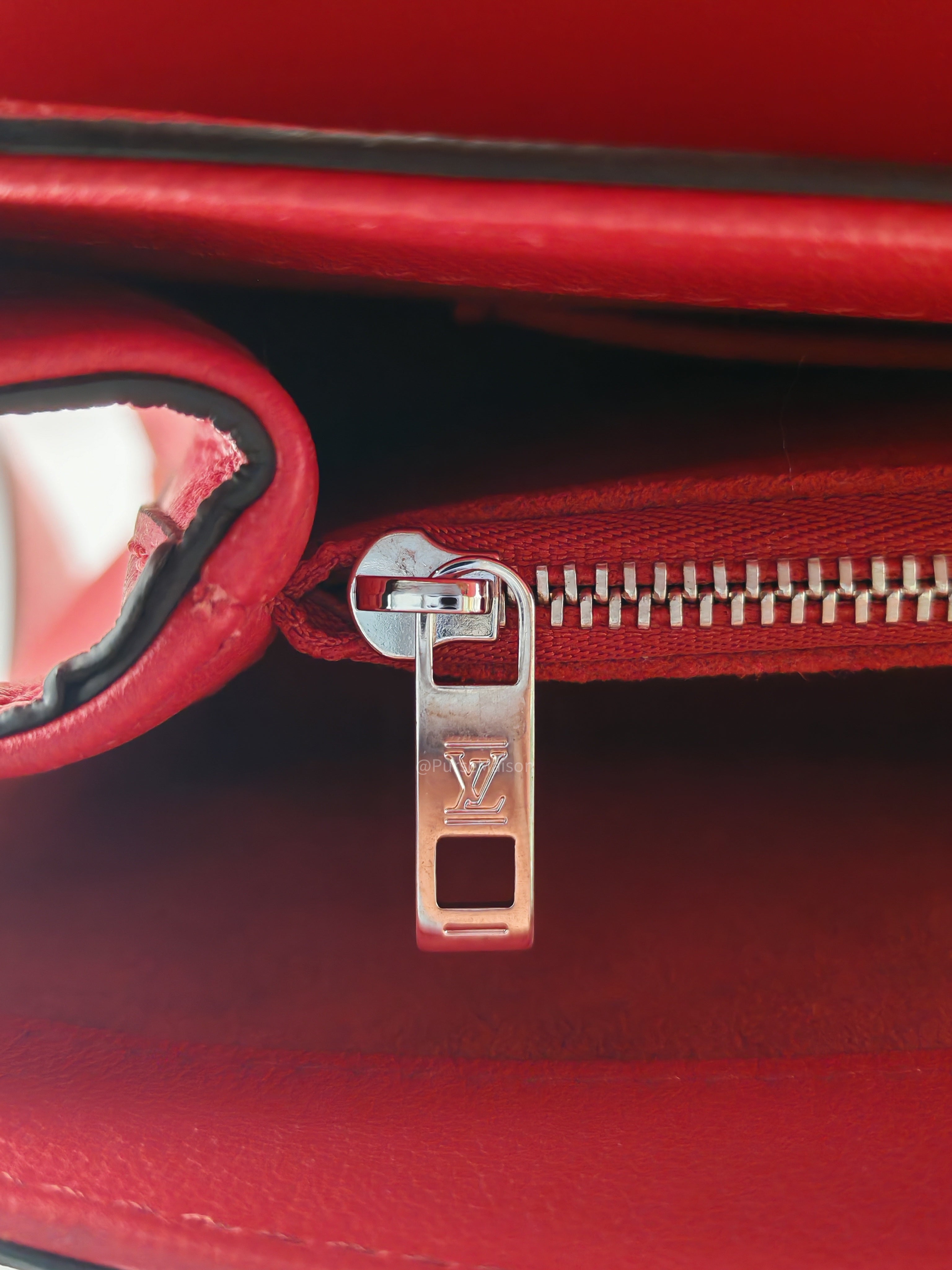 Louis Vuitton Very One Handle Bag in Red Rubis Monogram Leather and Silver Hardware (Datecode: AH2138)