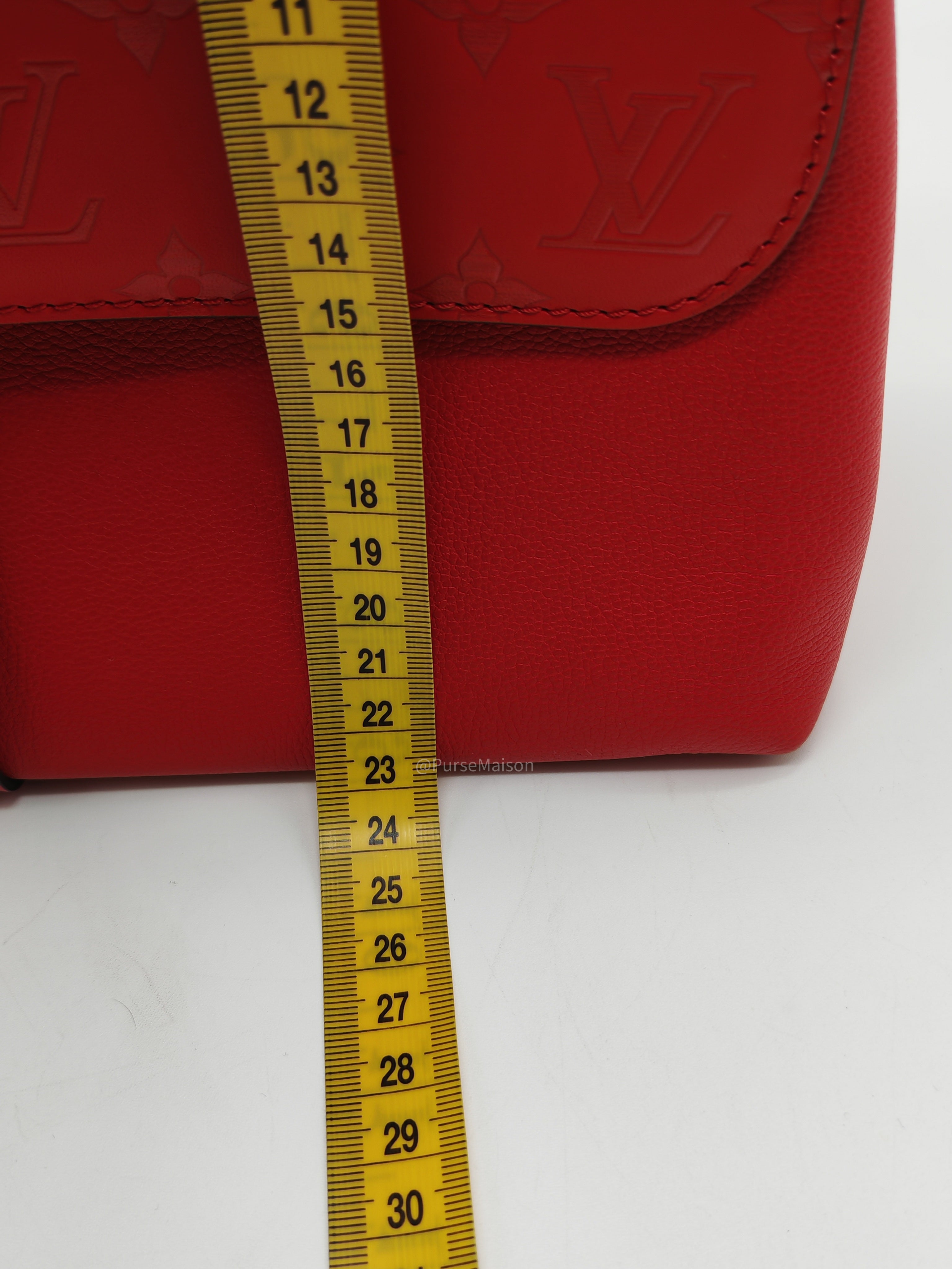 Louis Vuitton Very One Handle Bag in Red Rubis Monogram Leather and Silver Hardware (Datecode: AH2138)