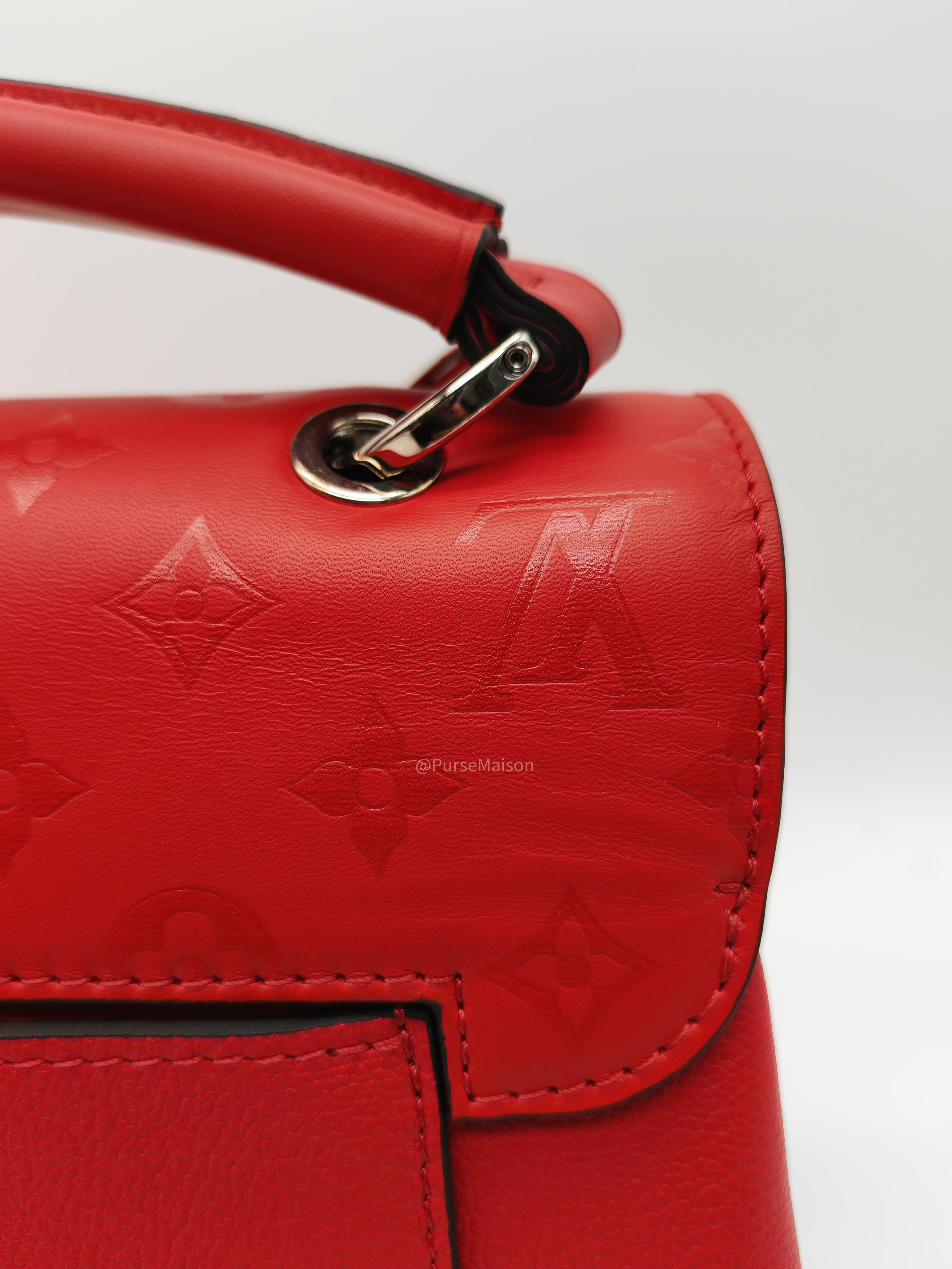 Louis Vuitton Very One Handle Bag in Red Rubis Monogram Leather and Silver Hardware (Datecode: AH2138)