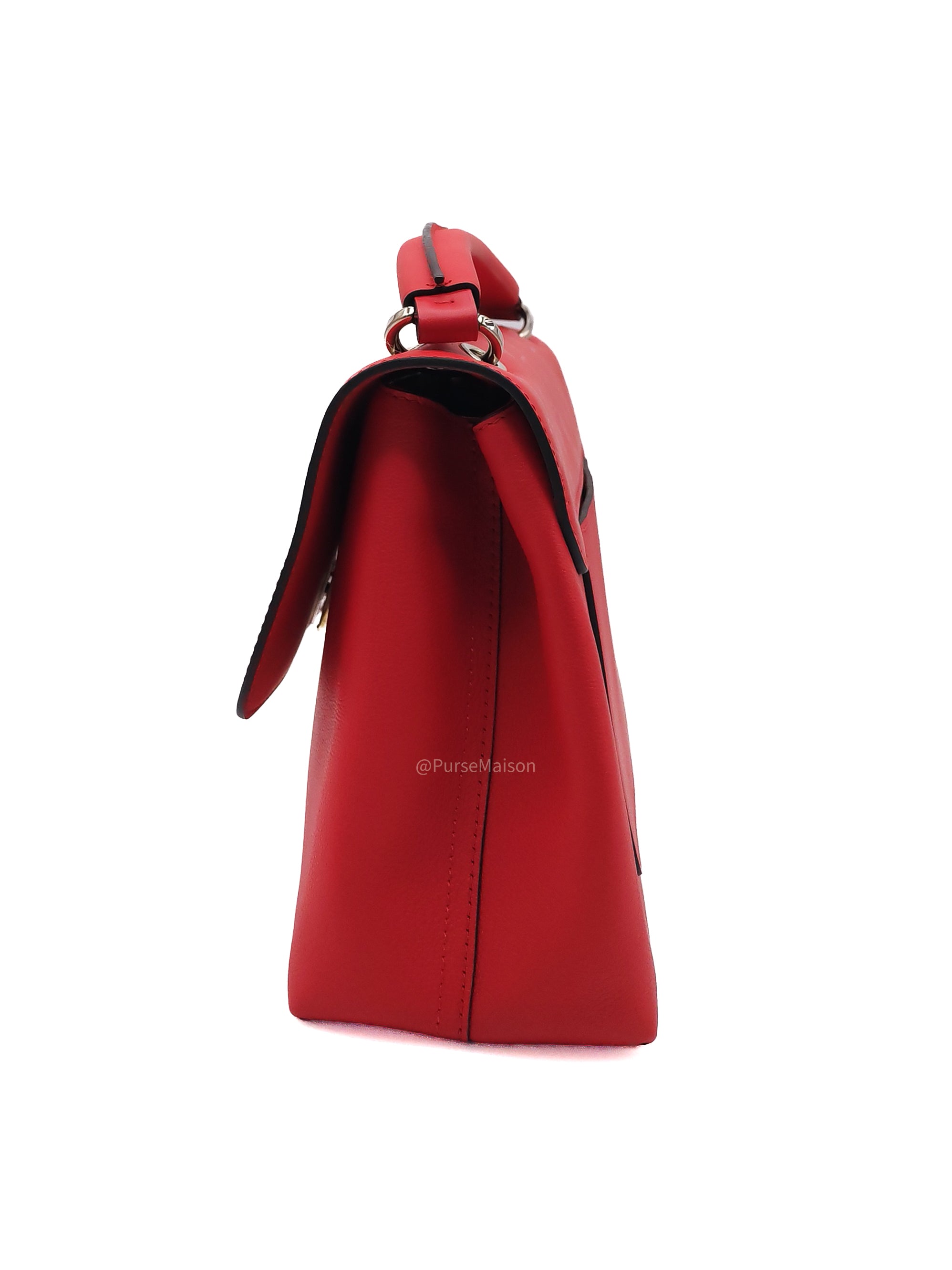 Louis Vuitton Very One Handle Bag in Red Rubis Monogram Leather and Silver Hardware (Datecode: AH2138)