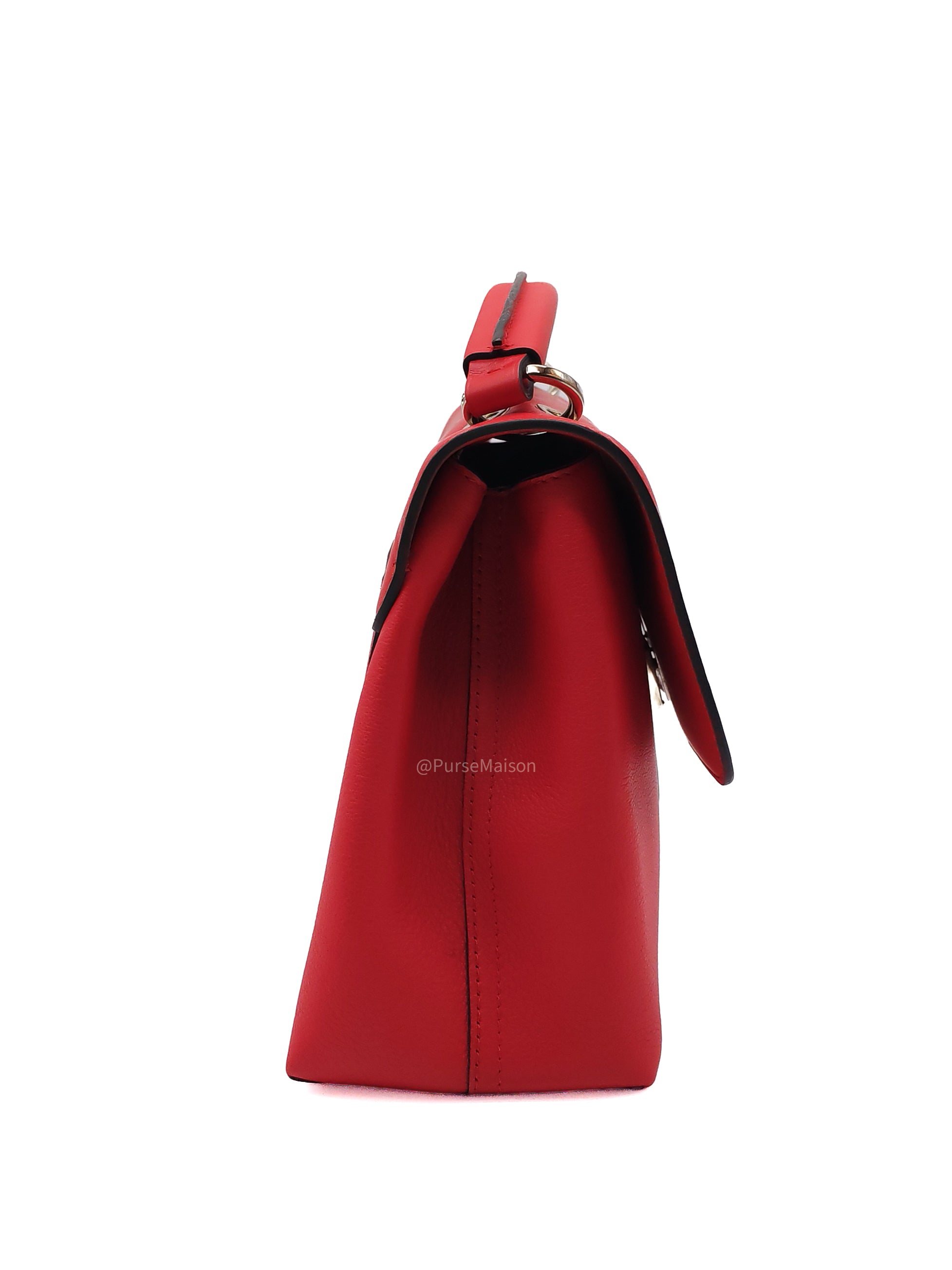 Louis Vuitton Very One Handle Bag in Red Rubis Monogram Leather and Silver Hardware (Datecode: AH2138)