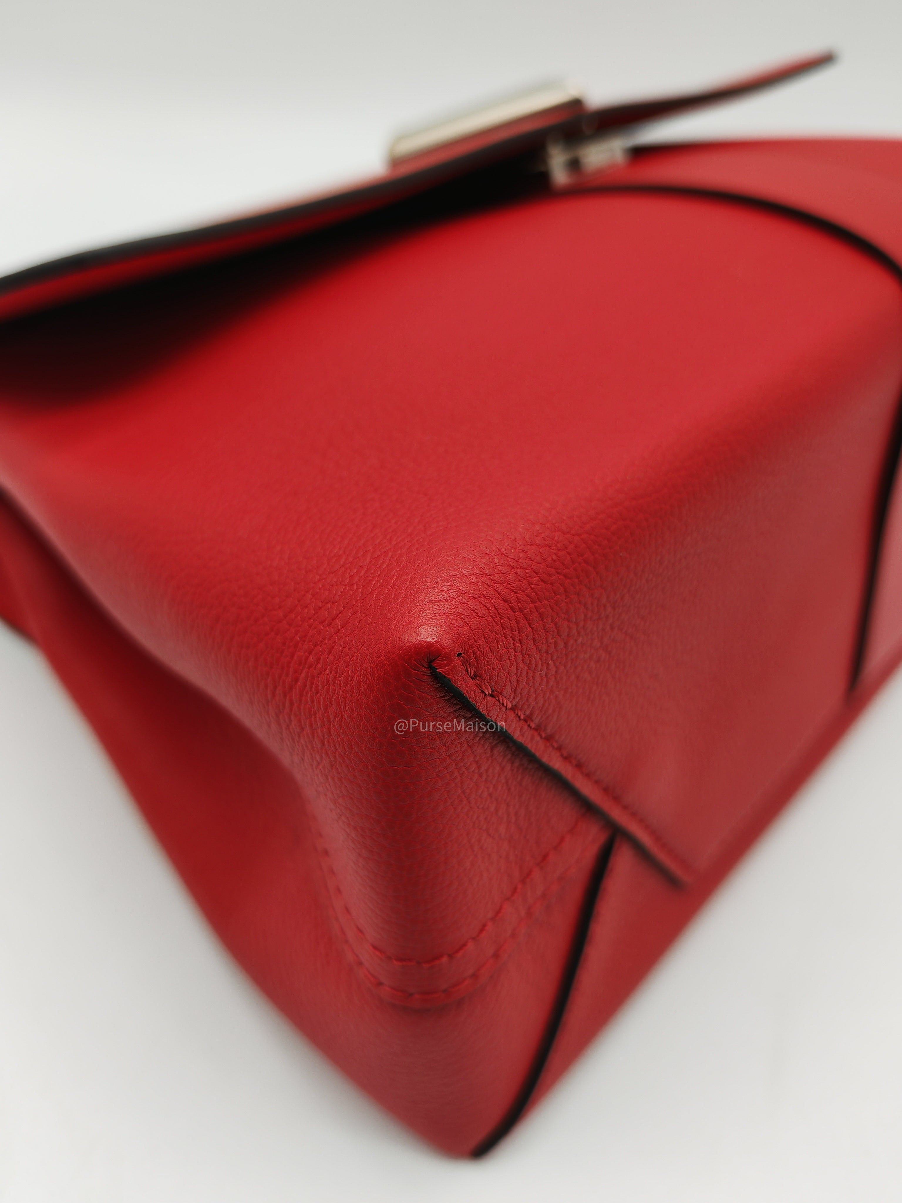 Louis Vuitton Very One Handle Bag in Red Rubis Monogram Leather and Silver Hardware (Datecode: AH2138)