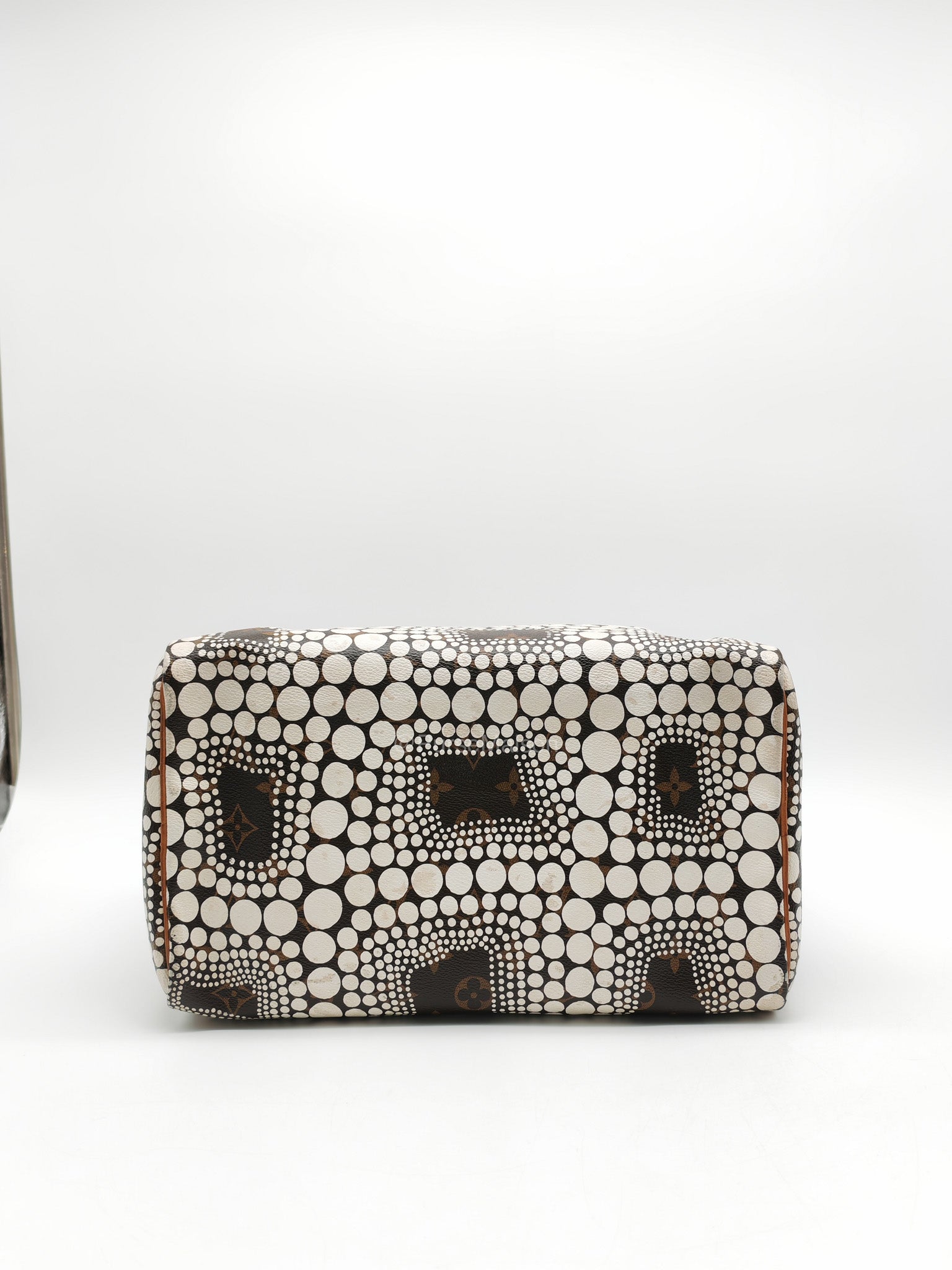 Louis Vuitton X Yayoi Kusama Speedy 30 in White Polka Dot Overlay Monogram Canvas (Datecode: DU4102)