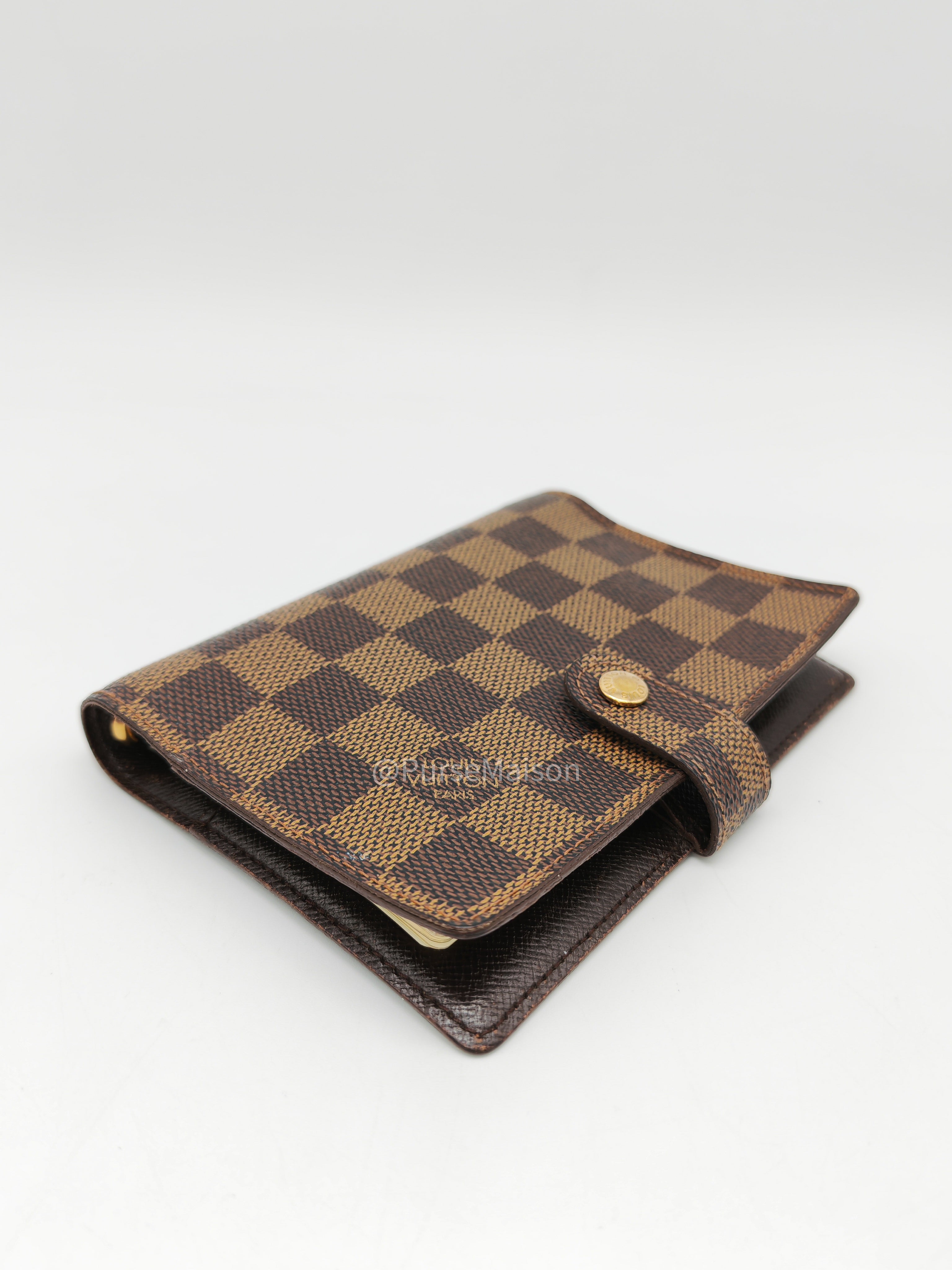 Louis Vuitton Small Ring Agenda Cove PM Damier Ebene Canvas (Date Code: CA0978)