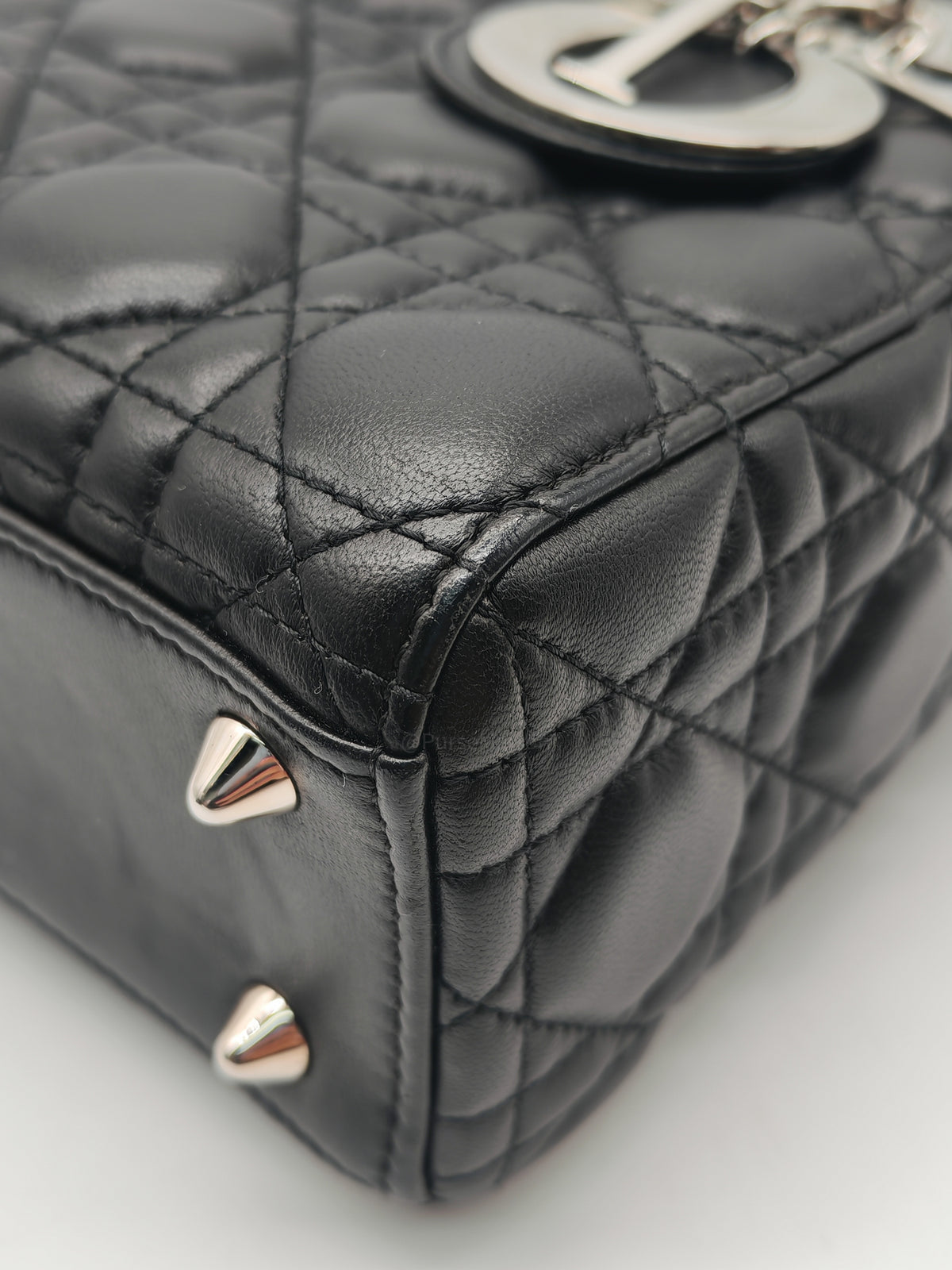 Christian Dior Lady Dior MyABCDior Small in Black Quilted Cannage Lambskin Leather and SIlver Hardware