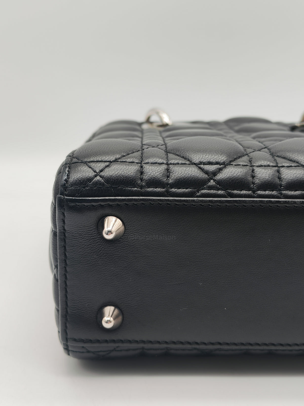 Christian Dior Lady Dior MyABCDior Small in Black Quilted Cannage Lambskin Leather and SIlver Hardware