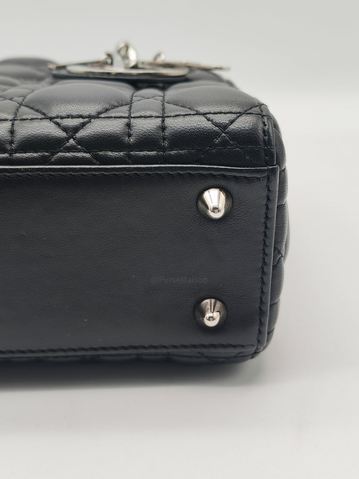 Christian Dior Lady Dior MyABCDior Small in Black Quilted Cannage Lambskin Leather and SIlver Hardware