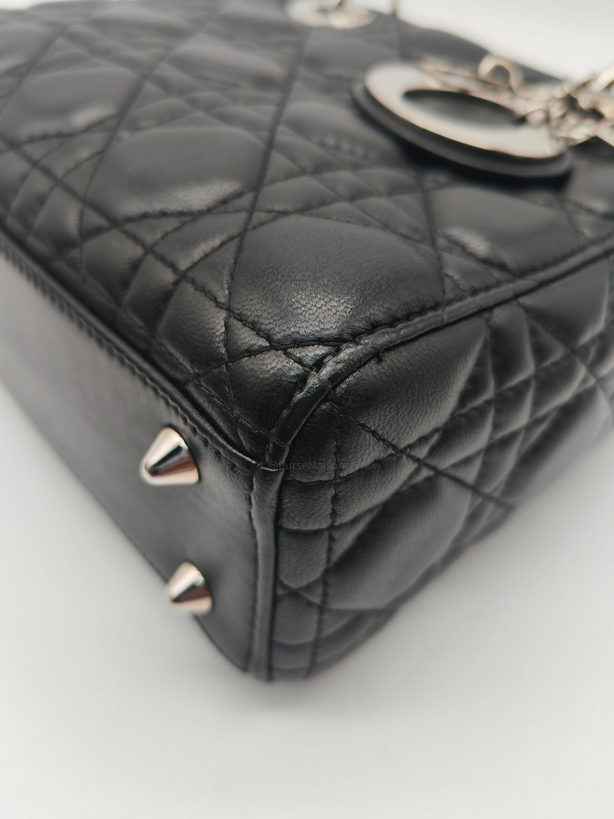 Christian Dior Lady Dior MyABCDior Small in Black Quilted Cannage Lambskin Leather & Silver Hardware