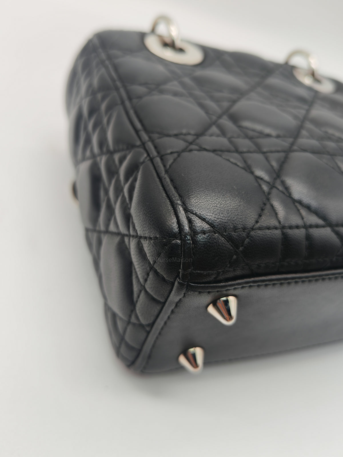Christian Dior Lady Dior MyABCDior Small in Black Quilted Cannage Lambskin Leather & Silver Hardware