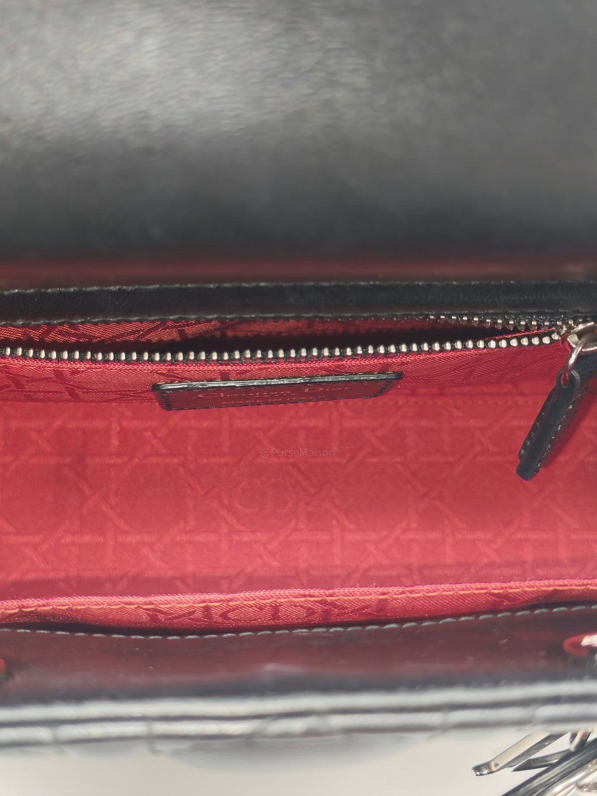 Christian Dior Lady Dior MyABCDior Small in Black Quilted Cannage Lambskin Leather & Silver Hardware