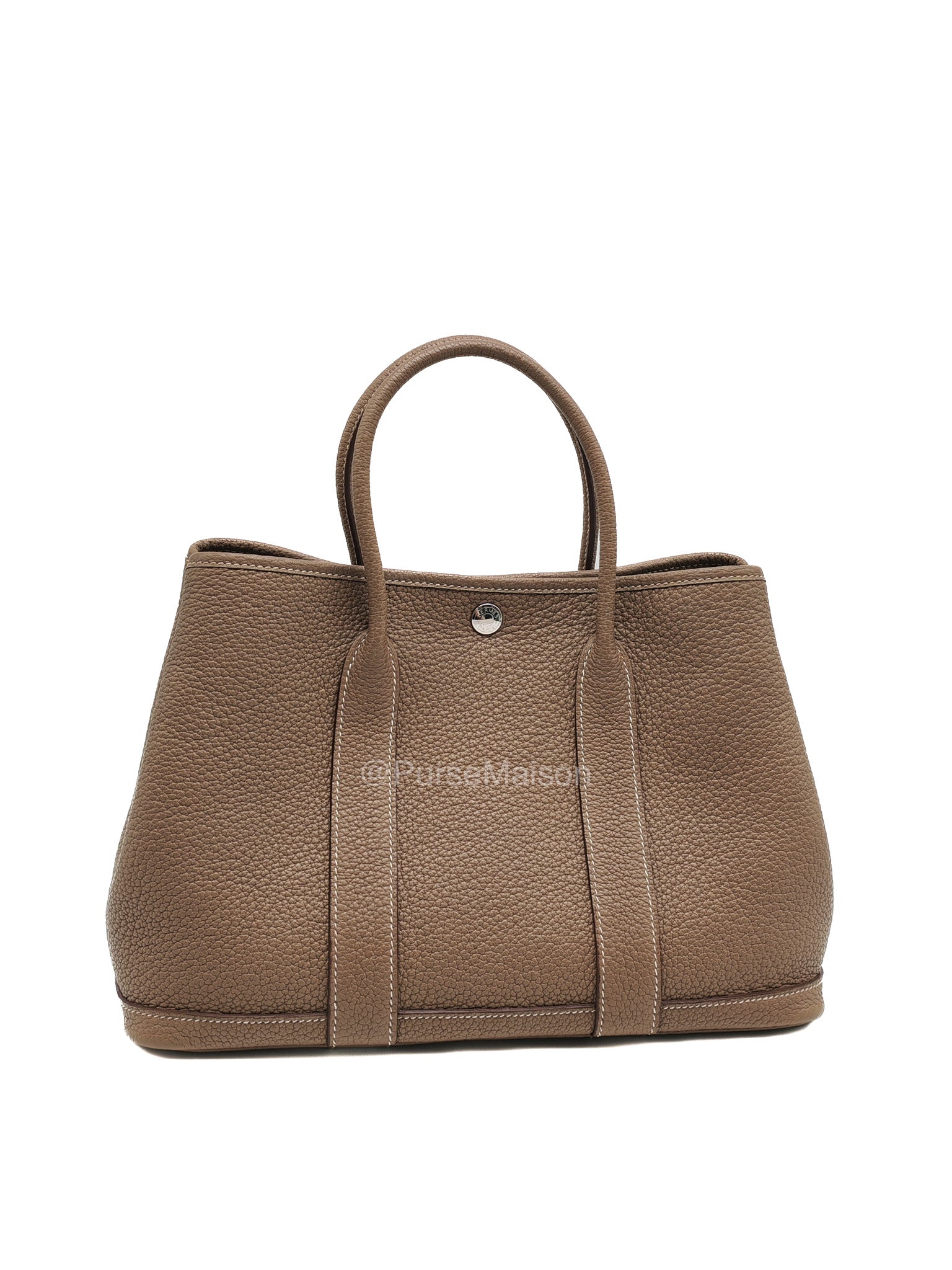 Hermes Garden Party Tote (GPT) 30 in Etoupe Negonda Leather and Palladium Hardware Stamp Y (2020)