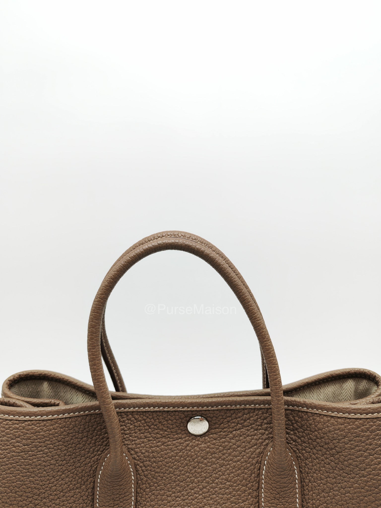 Hermes Garden Party Tote (GPT) 30 in Etoupe Negonda Leather and Palladium Hardware Stamp Y (2020)