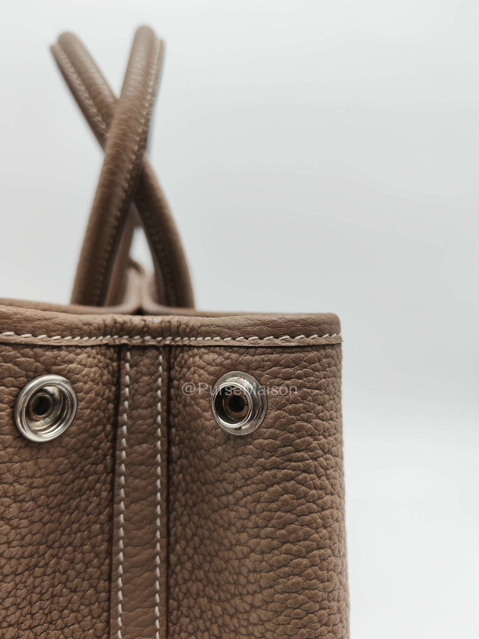 Hermes Garden Party Tote (GPT) 30 in Etoupe Negonda Leather and Palladium Hardware Stamp Y (2020)