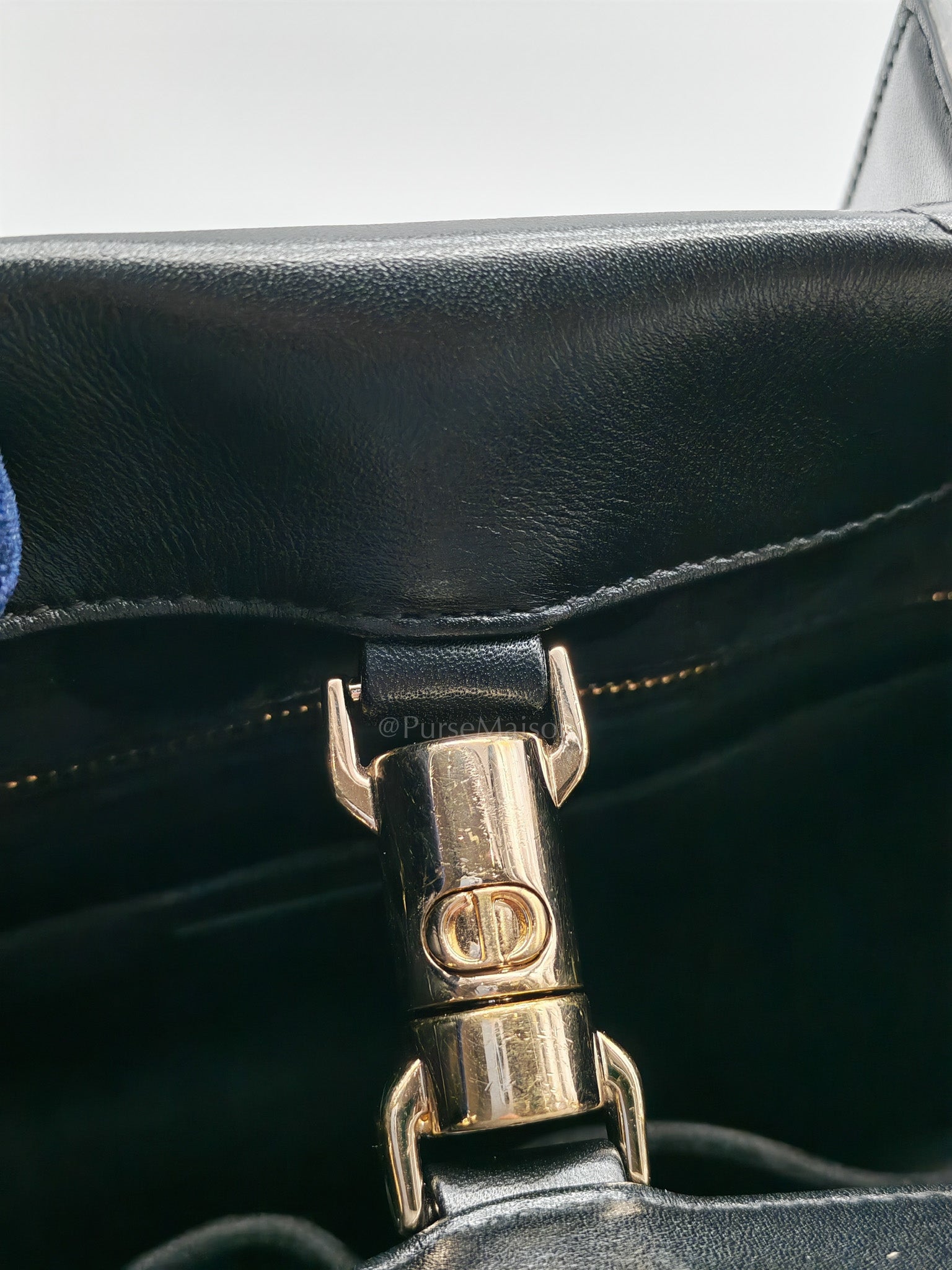 Essenstial Tote Bag Small in Black Archicannage Quilted Calfskin Leather & Light Gold Hardware