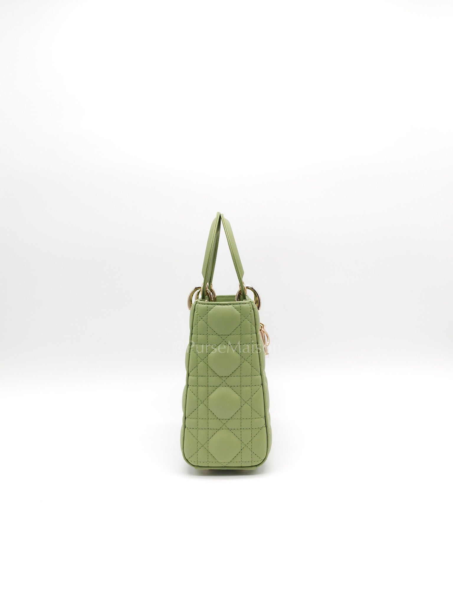 Lady Dior My ABCDior Bag Small in Sage Green Quilted Cannage Lambskin Leather and Light Gold Hardware