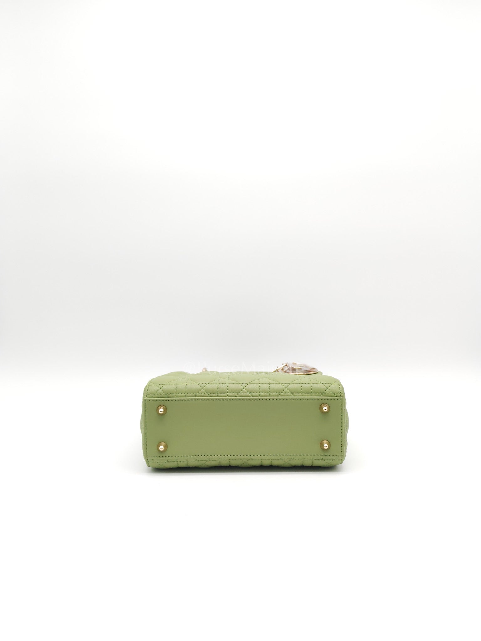 Lady Dior My ABCDior Bag Small in Sage Green Quilted Cannage Lambskin Leather and Light Gold Hardware