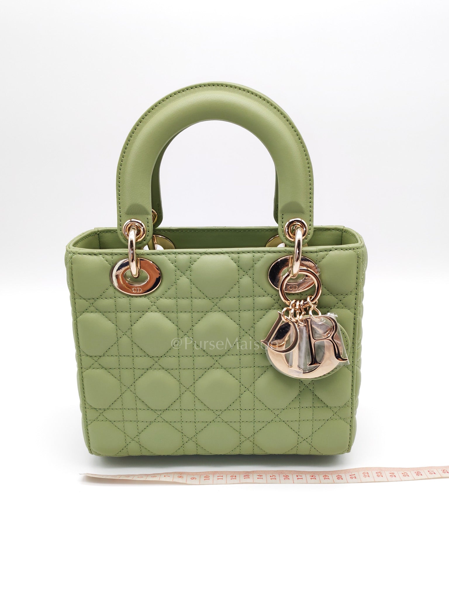 Lady Dior My ABCDior Bag Small in Sage Green Quilted Cannage Lambskin Leather and Light Gold Hardware