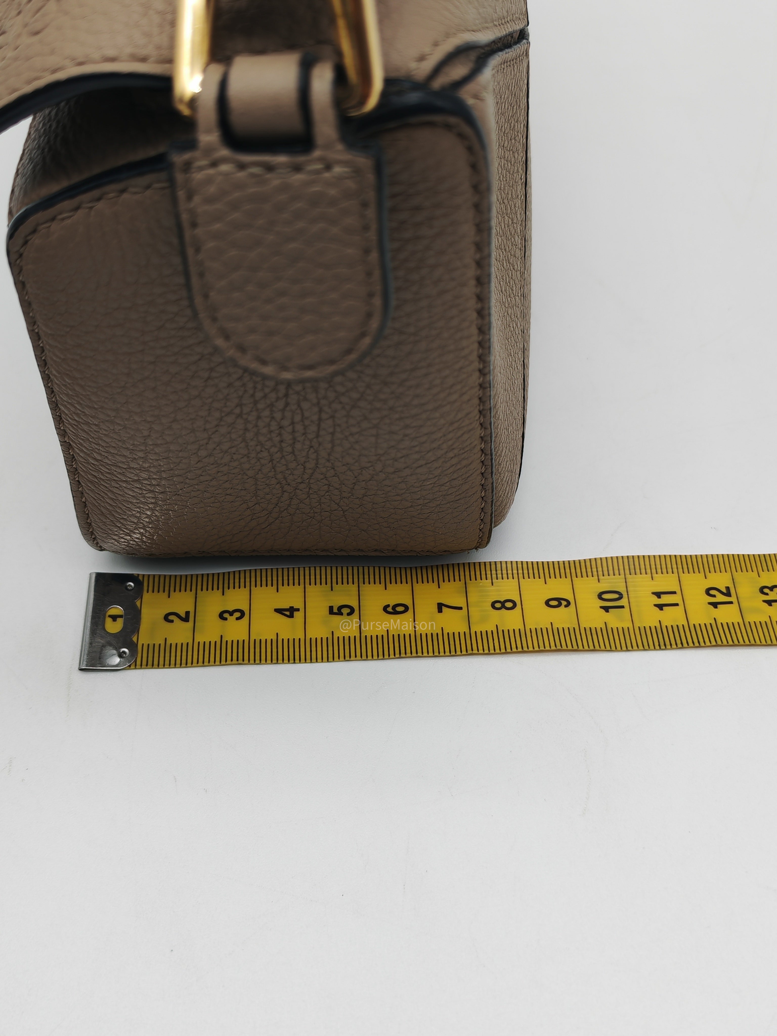 Loewe Puzzle Bag Mini in Taupe Calfskin Leather and Gold Hardware