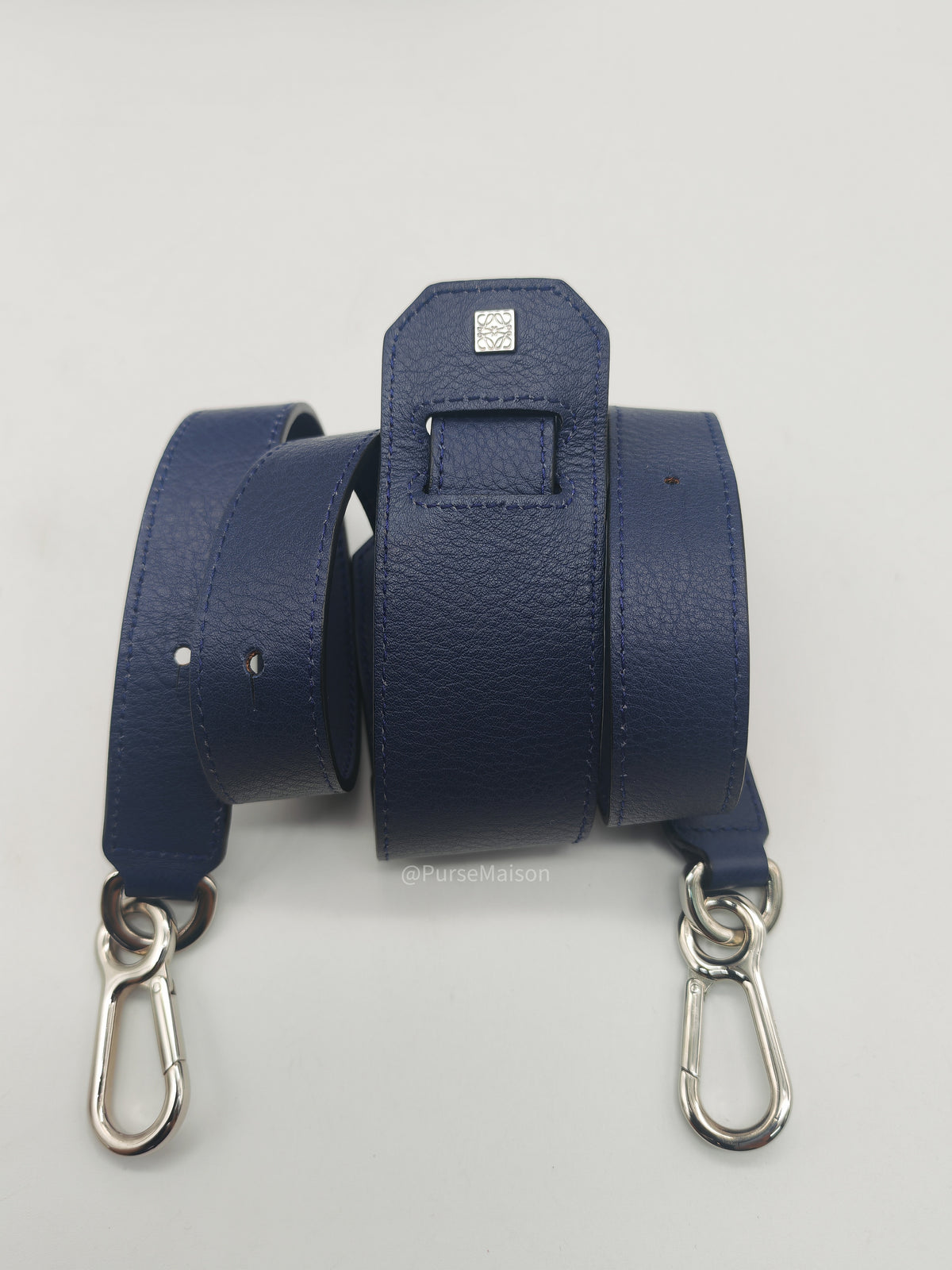 Loewe Puzzle Bag Small in Dark Blue Calfskin Leather and Silver Hardware
