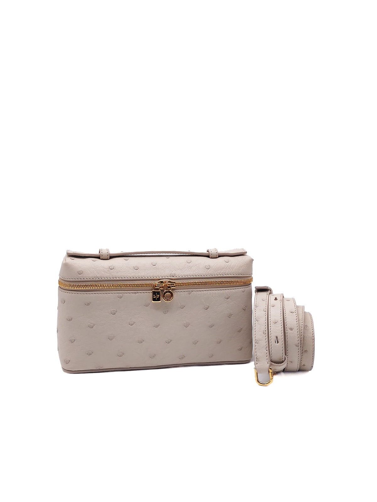 Loro Piana Extra Pocket L19 in Light Travertine/Sun Gold Ostrich Leather