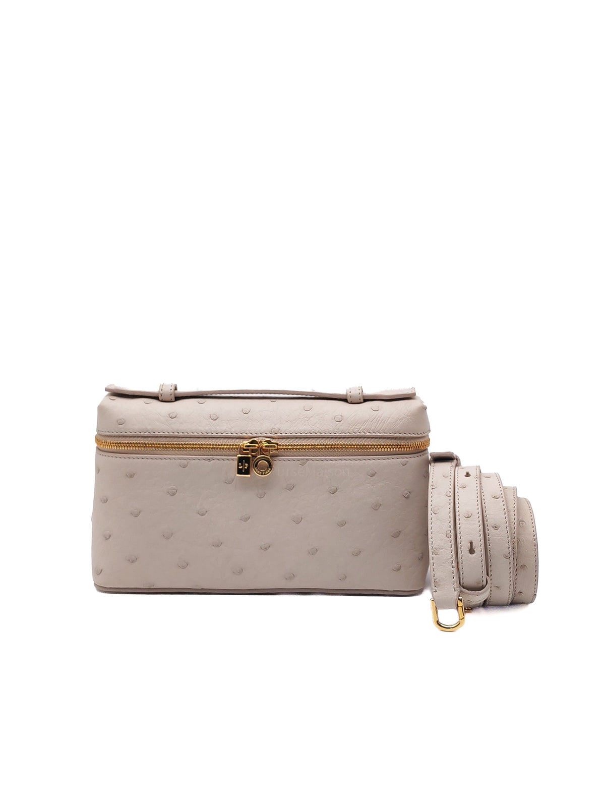 Loro Piana Extra Pocket L19 in Light Travertine/Sun Gold Ostrich Leather