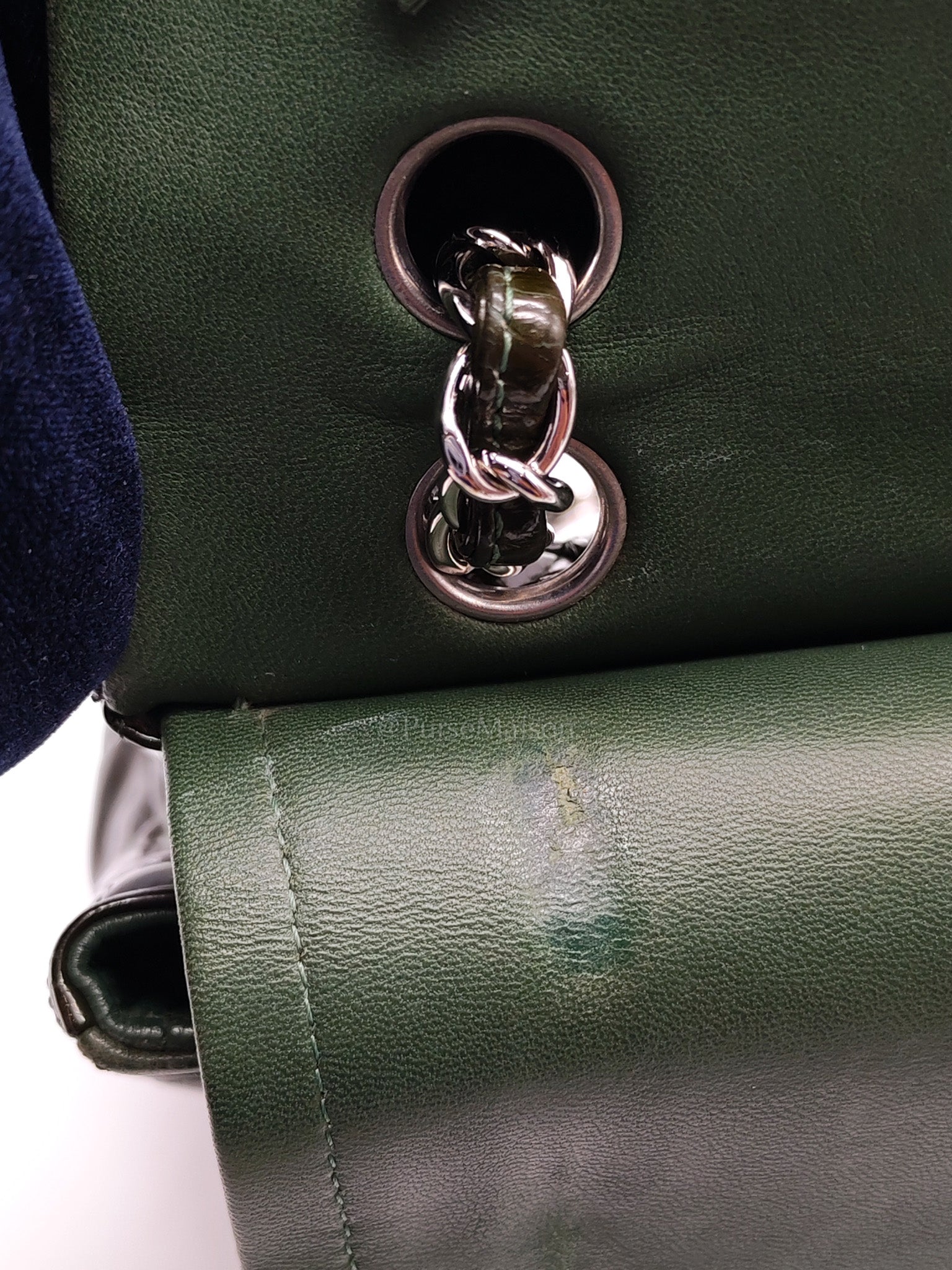 Chanel Classic Double Flap Medium in Green Quilted Patent Leather & Silver Hardware Series 15