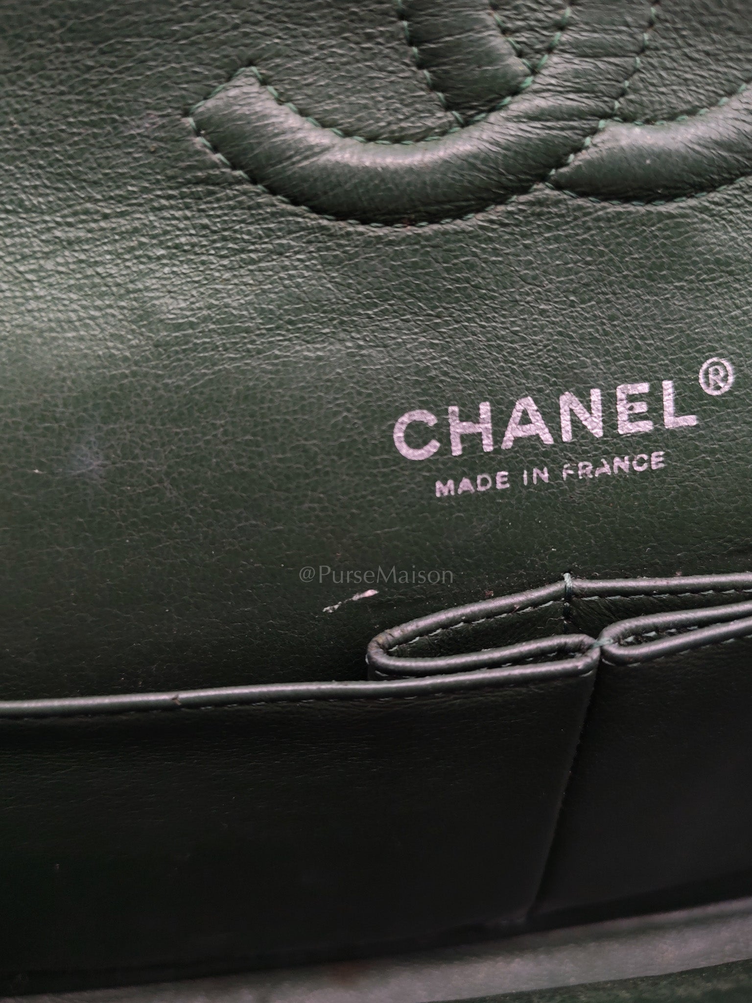 Chanel Classic Double Flap Medium in Green Quilted Patent Leather & Silver Hardware Series 15