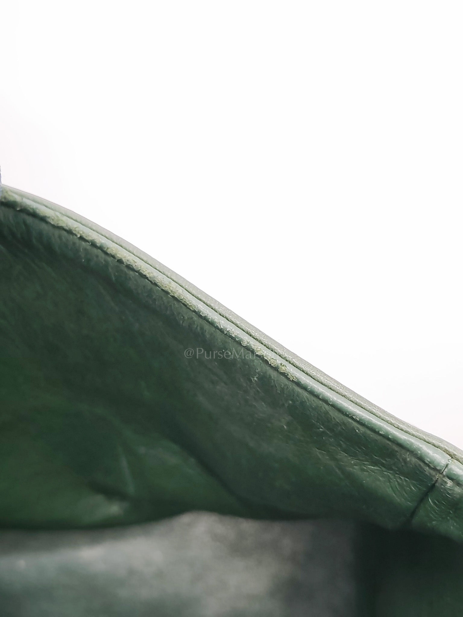 Chanel Classic Double Flap Medium in Green Quilted Patent Leather & Silver Hardware Series 15