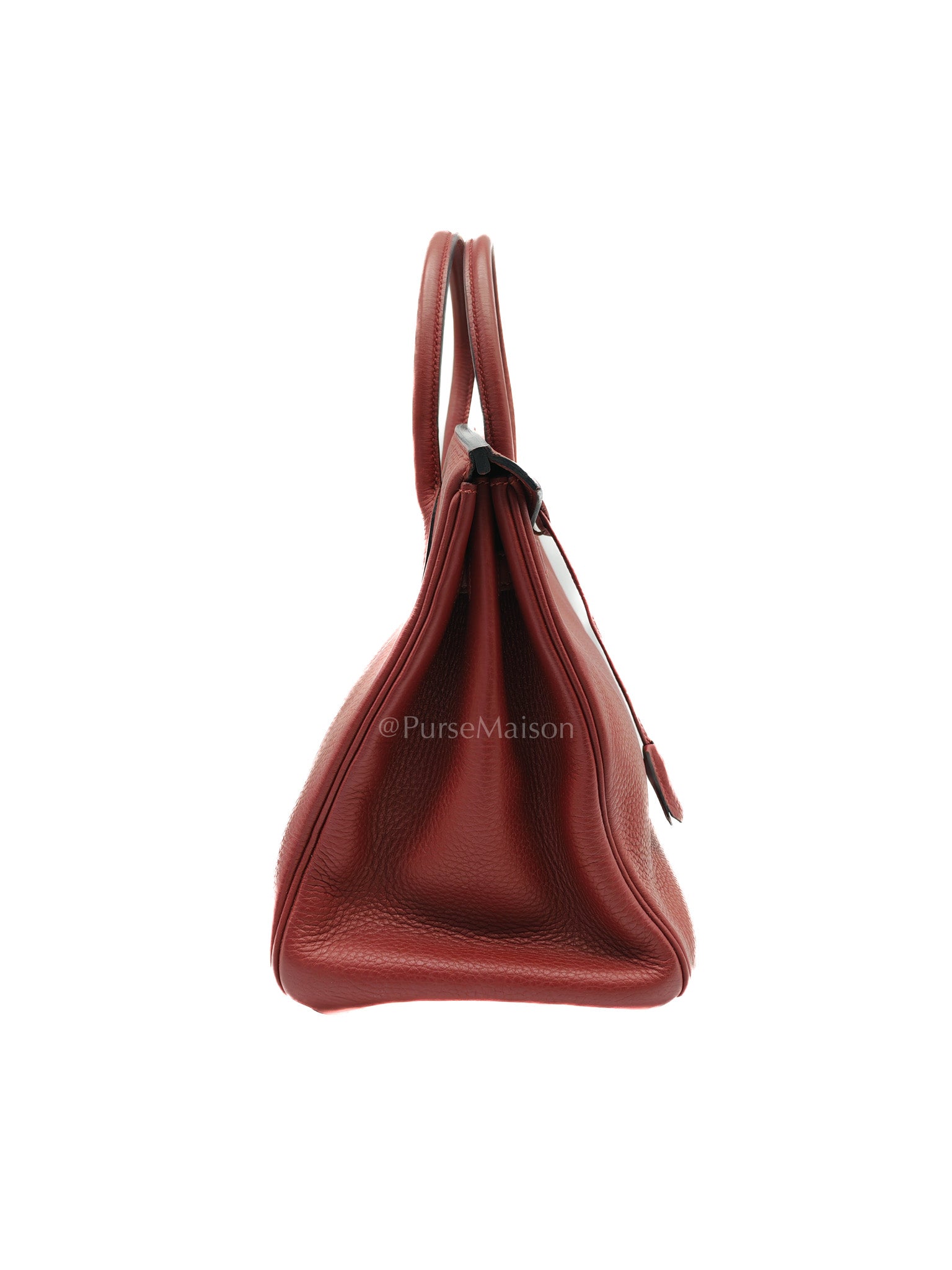 Birkin 35 in Rubis Clemence Leather Palladium Hardware Stamp Square P(2012)