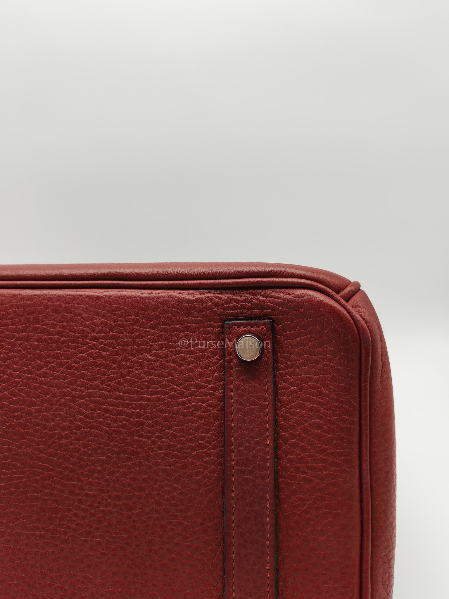 Birkin 35 in Rubis Clemence Leather Palladium Hardware Stamp Square P(2012)