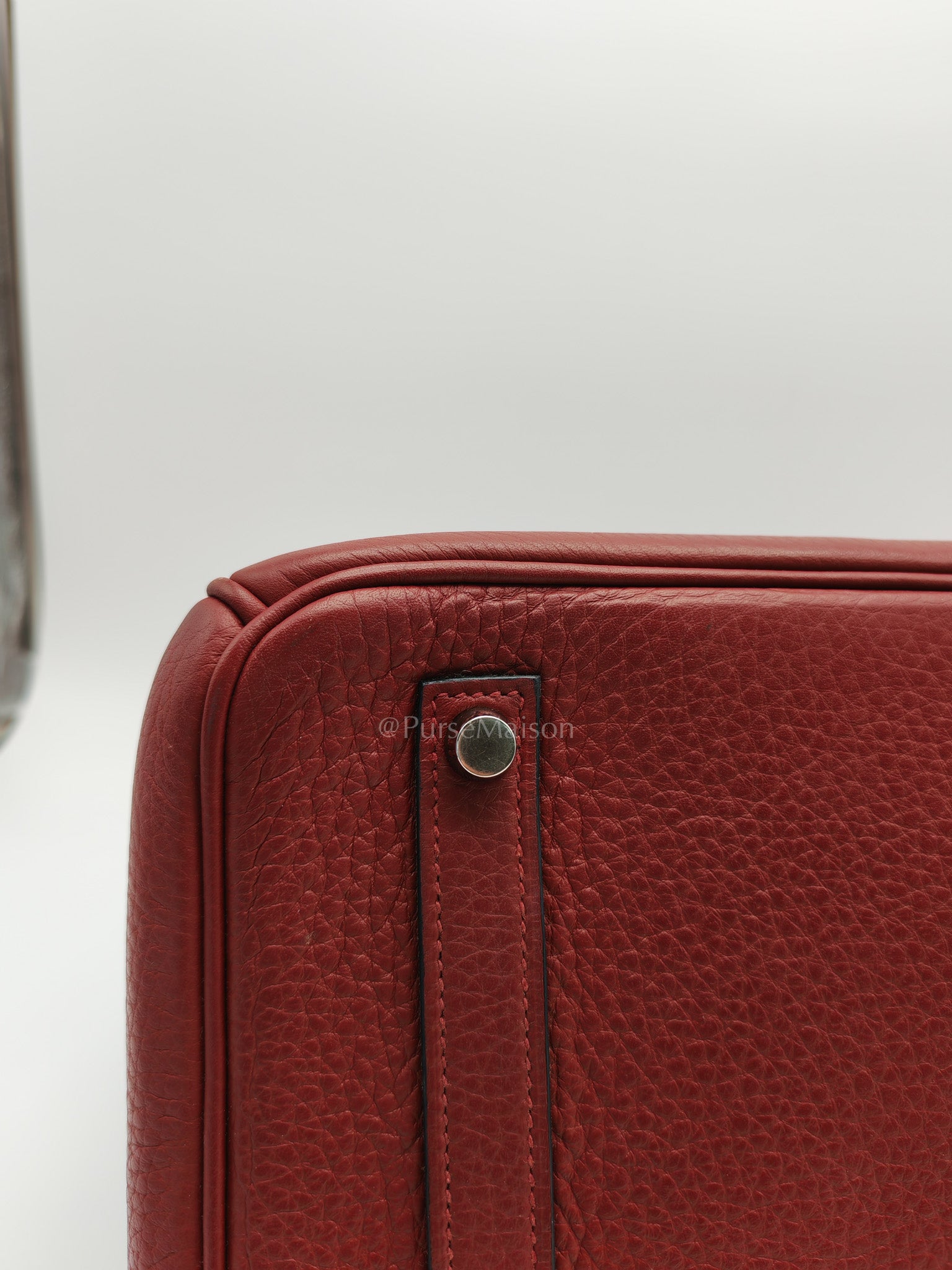 Birkin 35 in Rubis Clemence Leather Palladium Hardware Stamp Square P(2012)