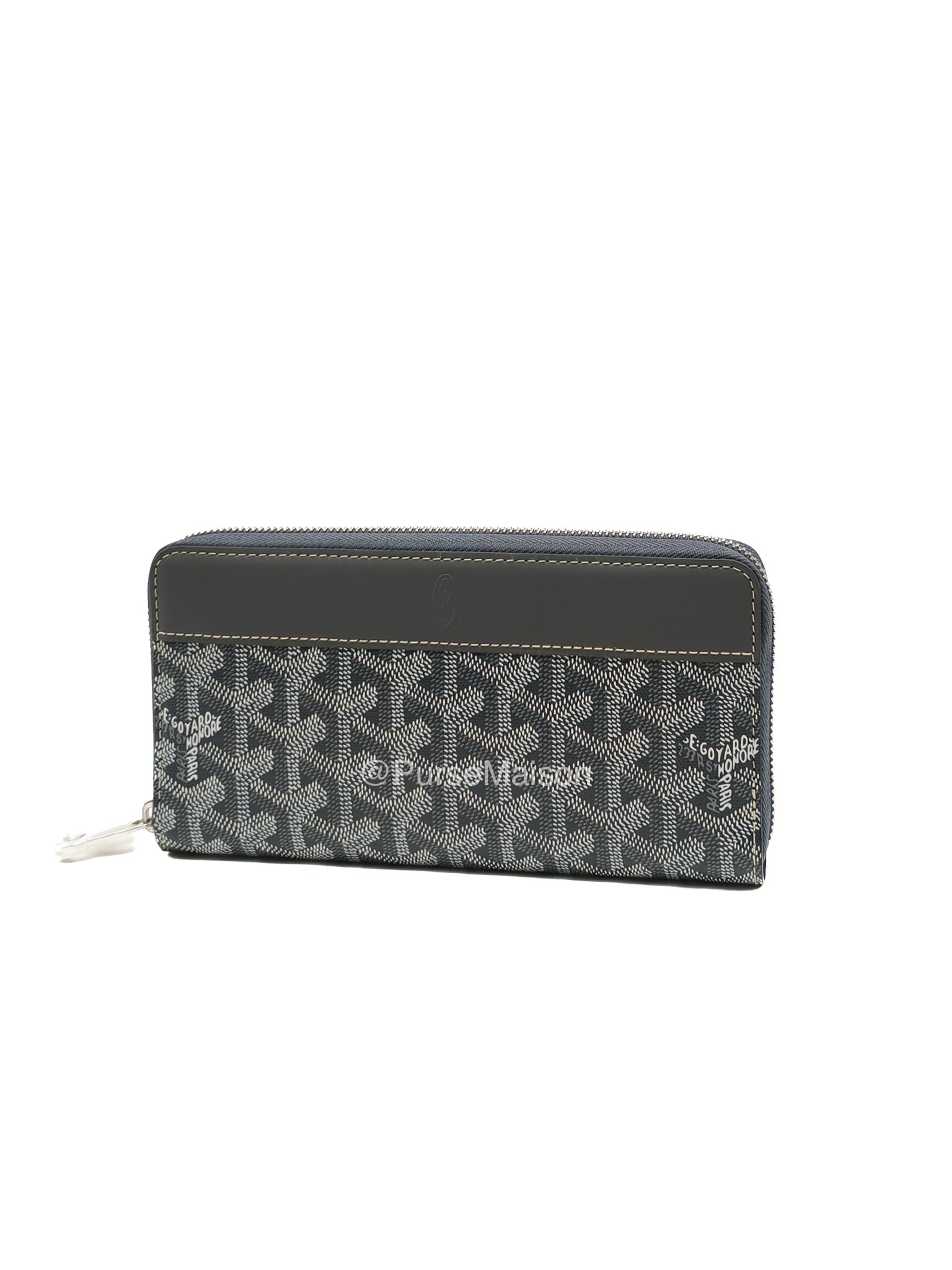 Goyard Matignon Long Zip Around Wallet (GM) in Grey Goyardine Canvas