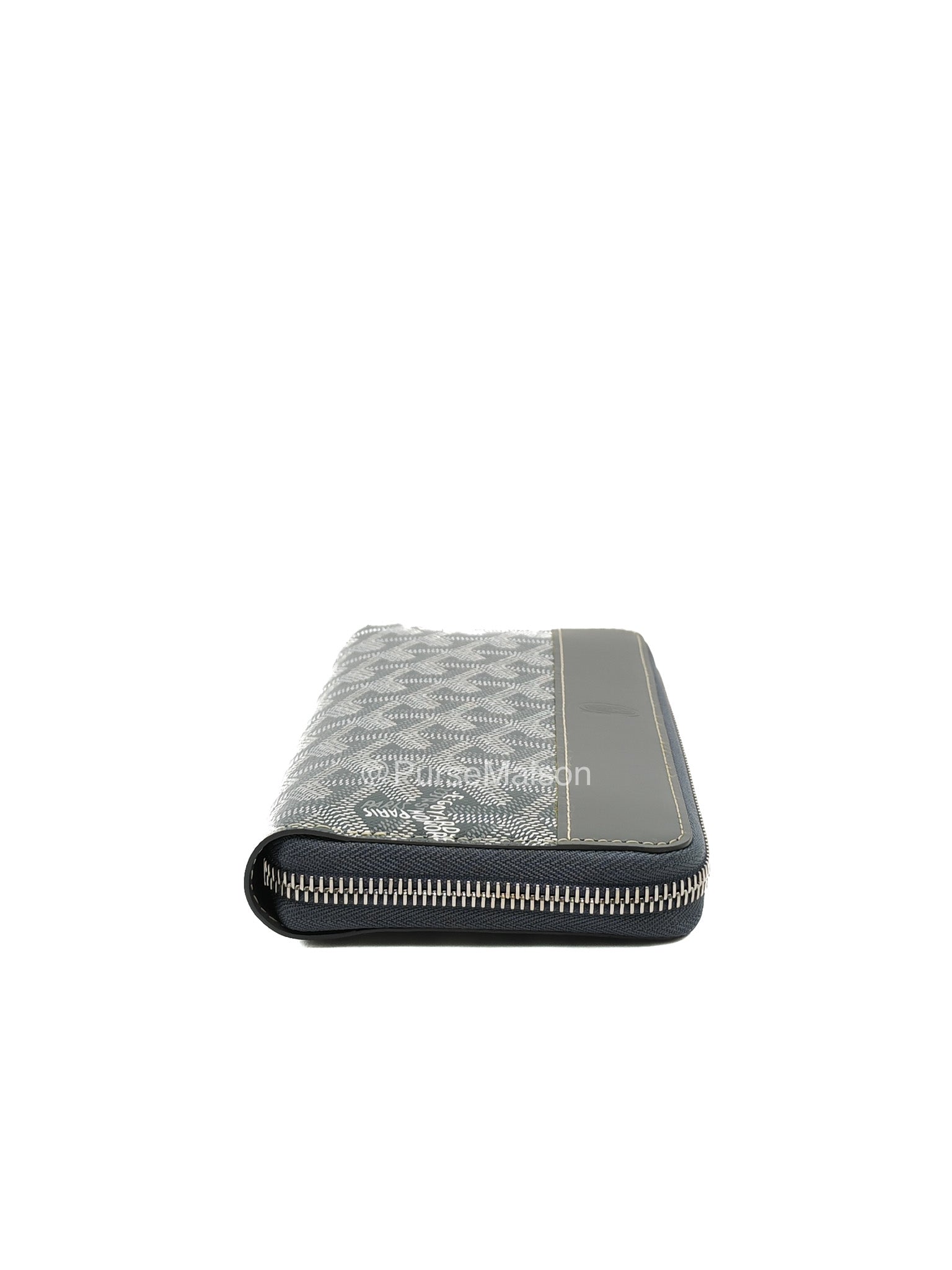 Goyard Matignon Long Zip Around Wallet (GM) in Grey Goyardine Canvas