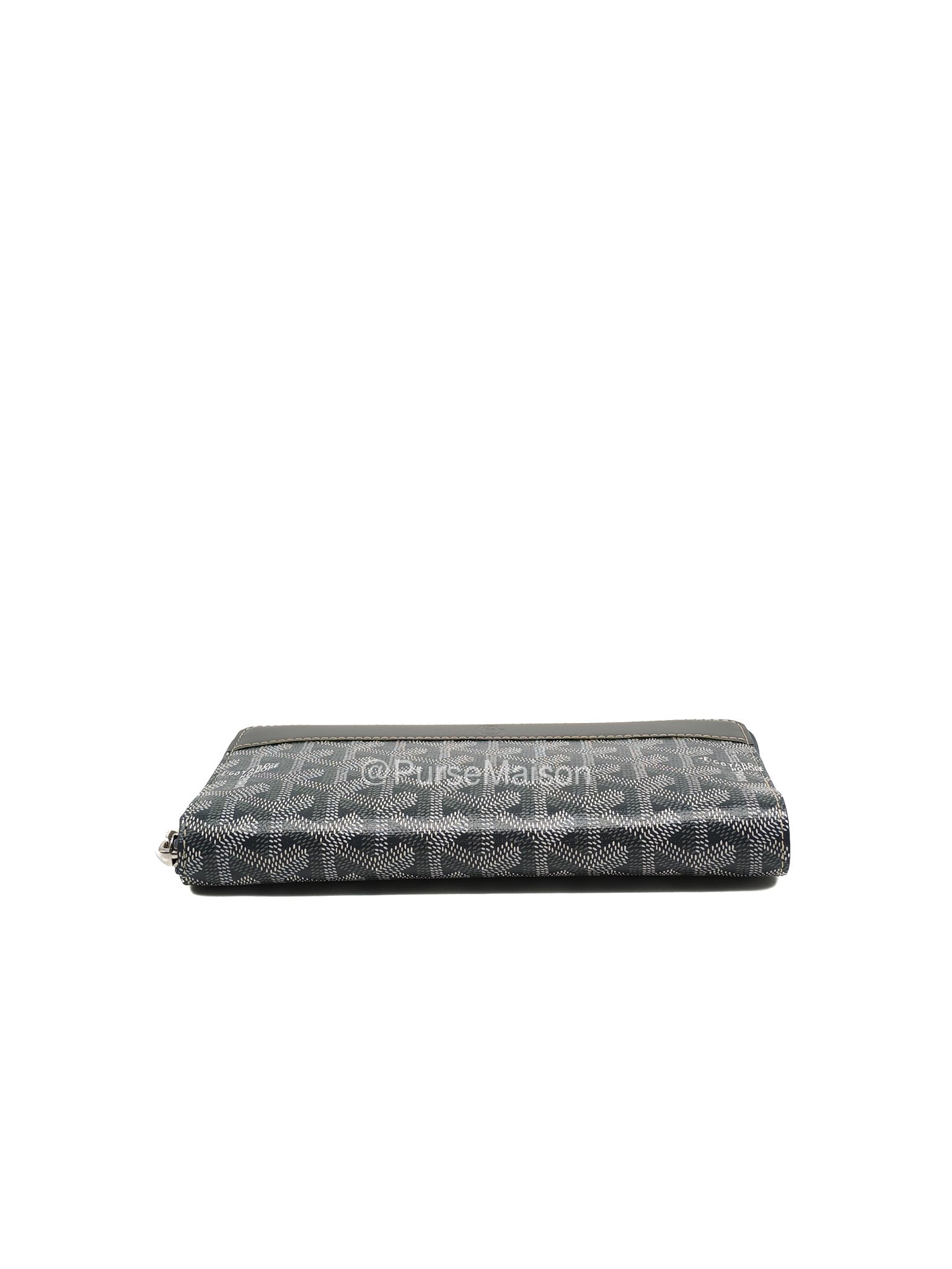 Goyard Matignon Long Zip Around Wallet (GM) in Grey Goyardine Canvas