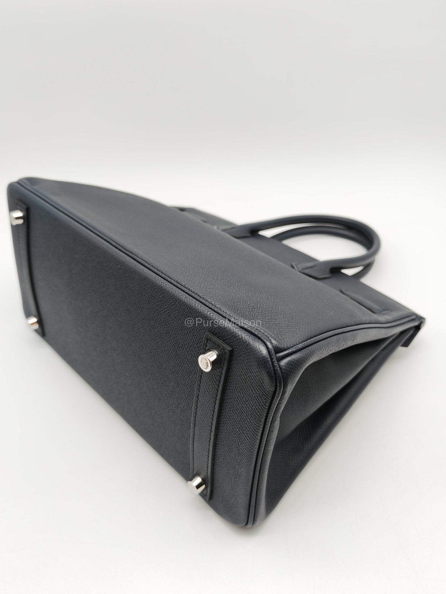 Birkin 30 Retourne in Bleu Indigo Epsom Leather Palladium Hardware Stamp Y(2020)
