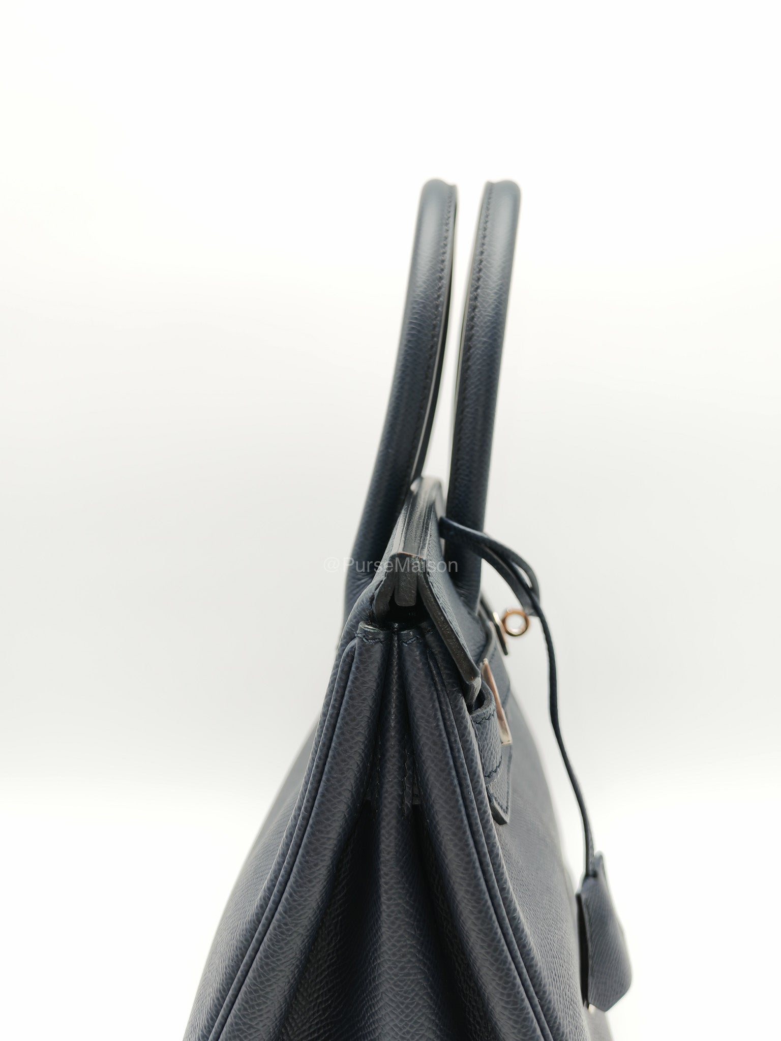 Birkin 30 Retourne in Bleu Indigo Epsom Leather Palladium Hardware Stamp Y(2020)