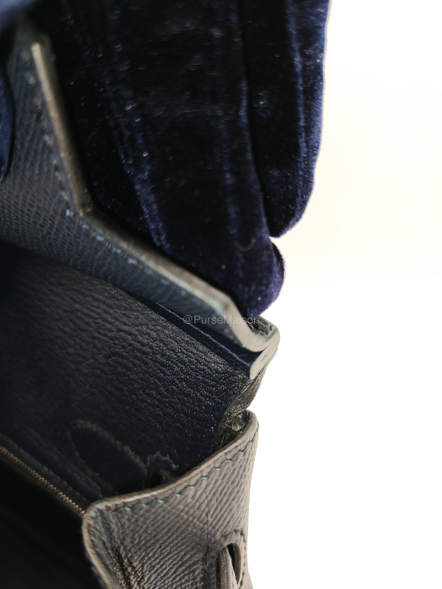 Birkin 30 Retourne in Bleu Indigo Epsom Leather Palladium Hardware Stamp Y(2020)