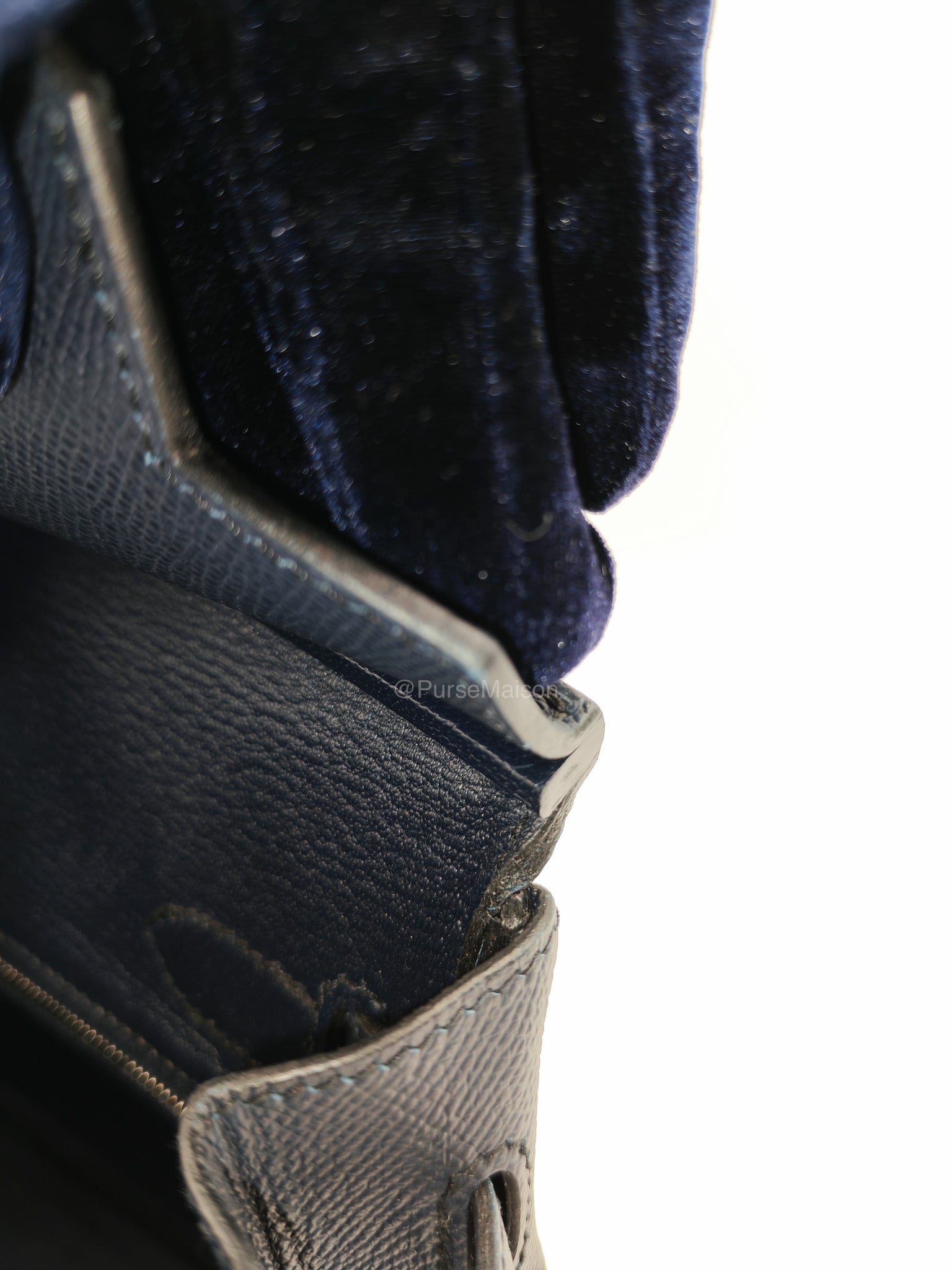 Birkin 30 Retourne in Bleu Indigo Epsom Leather Palladium Hardware Stamp Y(2020)