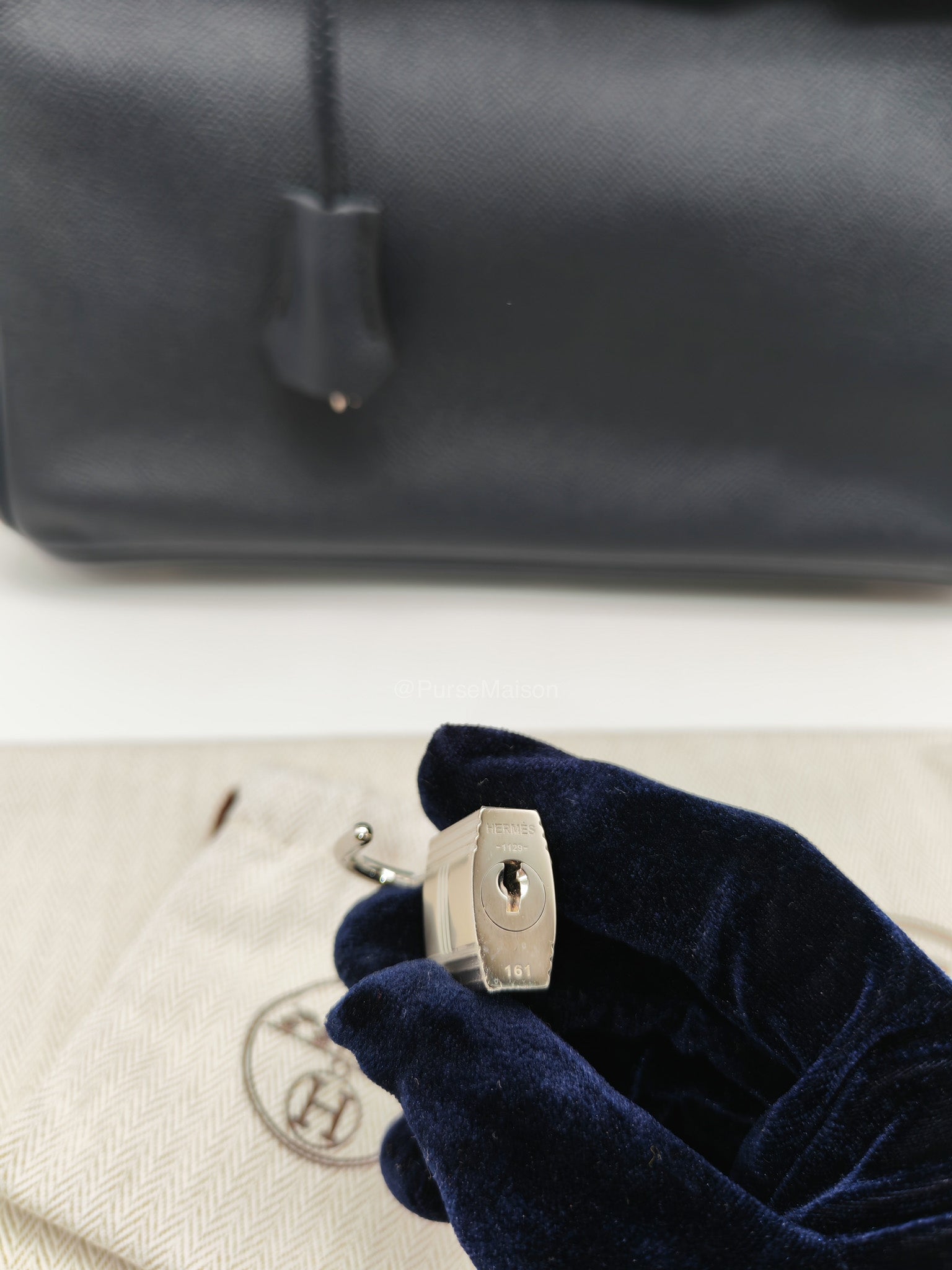 Birkin 30 Retourne in Bleu Indigo Epsom Leather Palladium Hardware Stamp Y(2020)