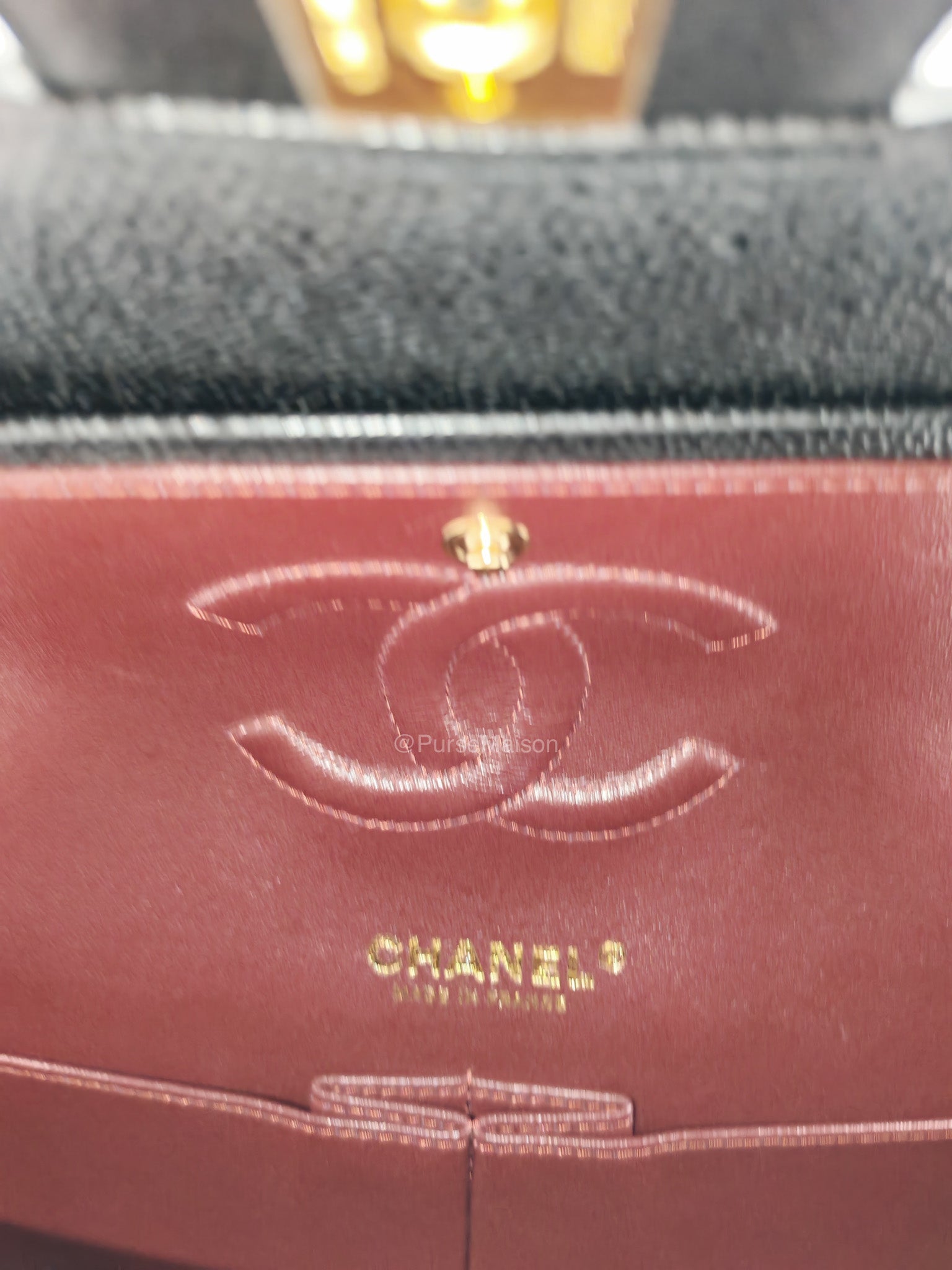 Chanel Classic Double Flap Medium in Black Caviar Leather Gold Hardware (Microchip)