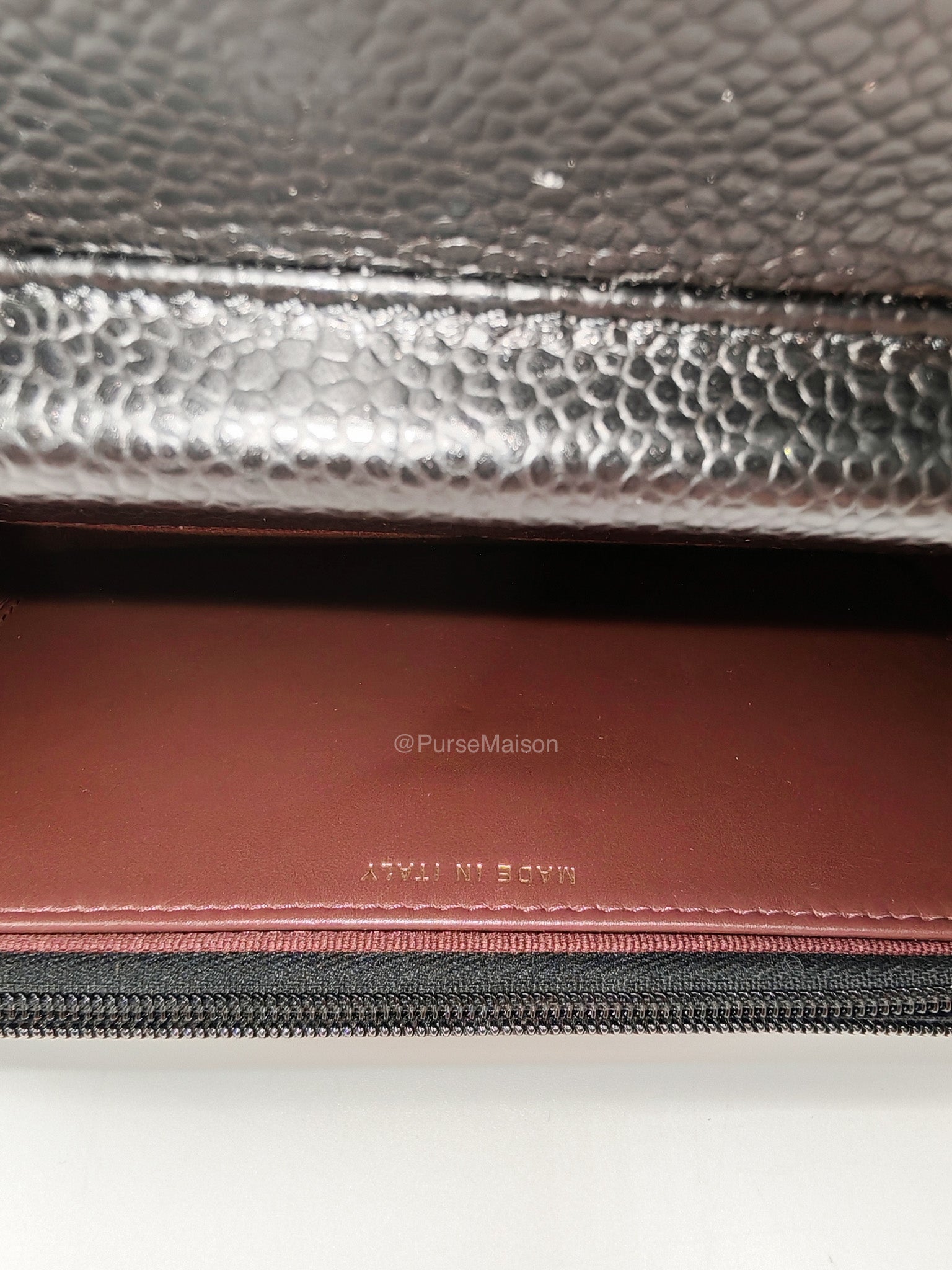 Chanel Classic Wallet on Chain (WOC) in Black Caviar Leather Gold Hardware (Microchip)