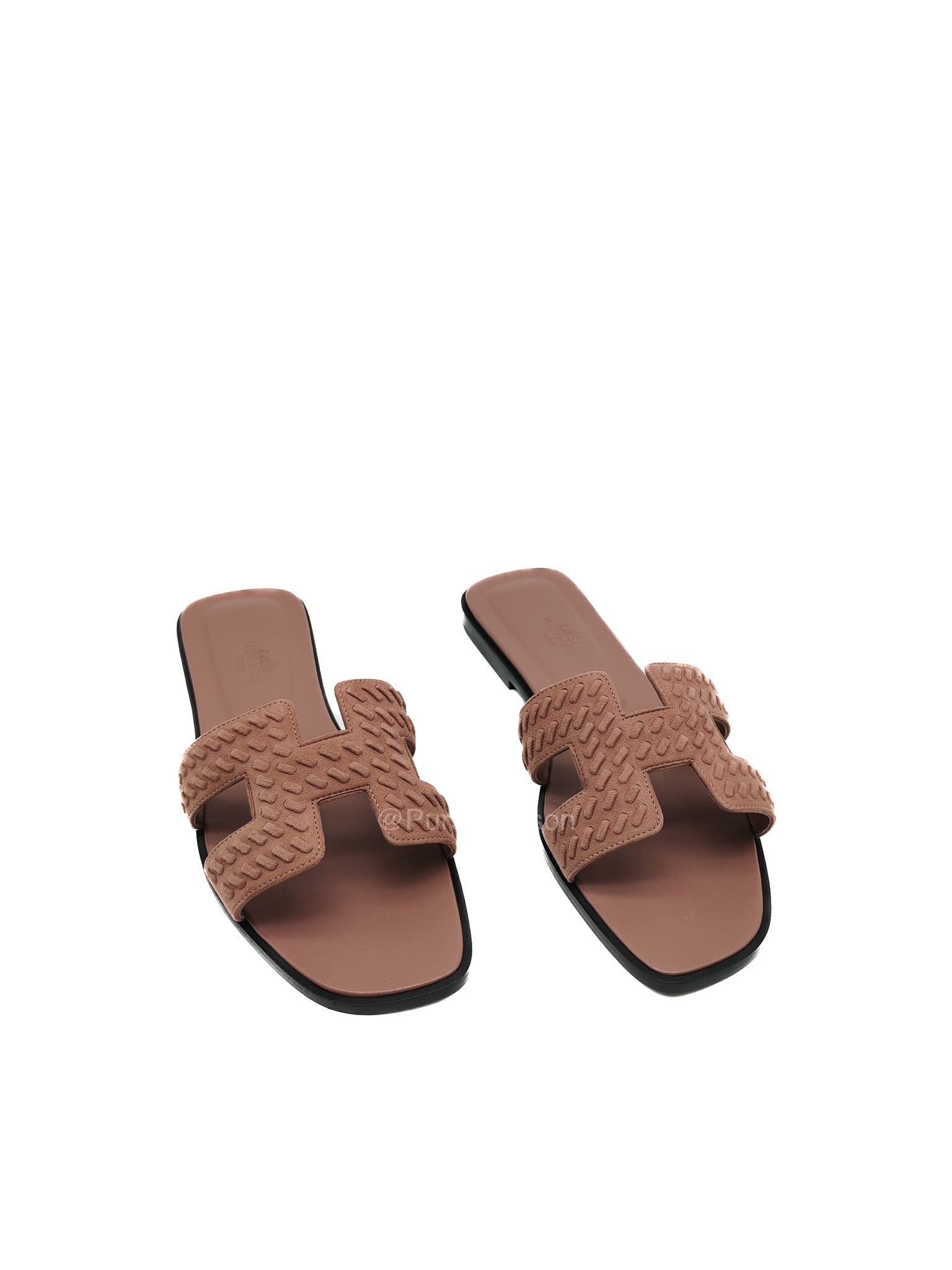 Hermes Oran Sandal in Rose Antigue Suede Leather Size 38 EU(24cm)