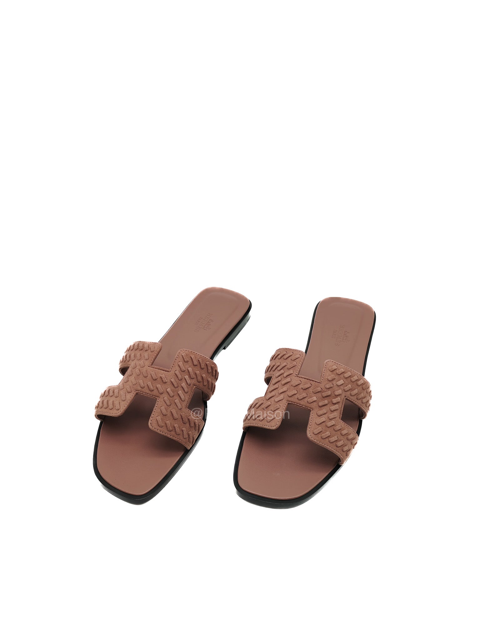 Hermes Oran Sandal in Rose Antigue Suede Leather Size 38 EU(24cm)