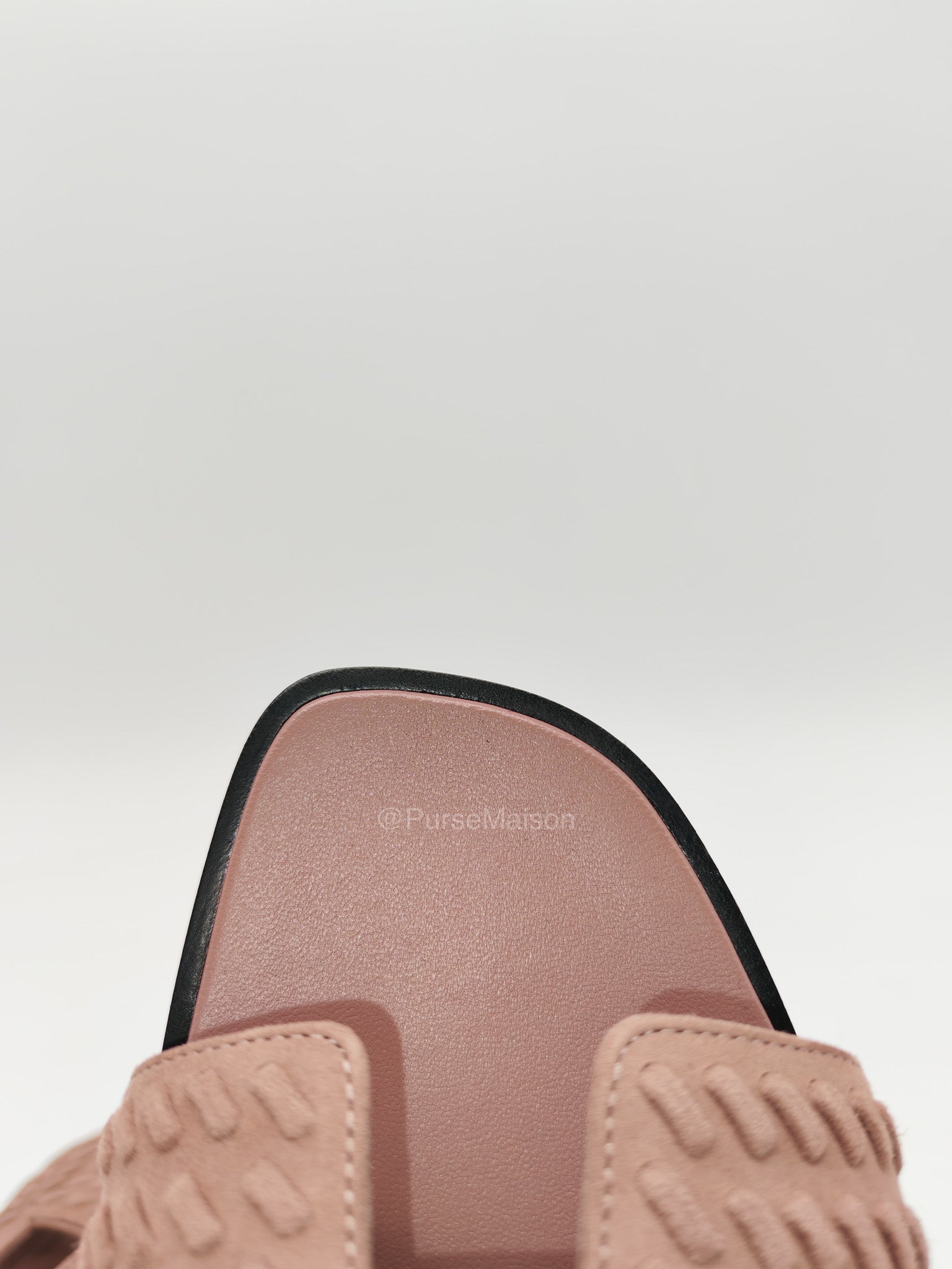 Hermes Oran Sandal in Rose Antigue Suede Leather Size 38 EU(24cm)