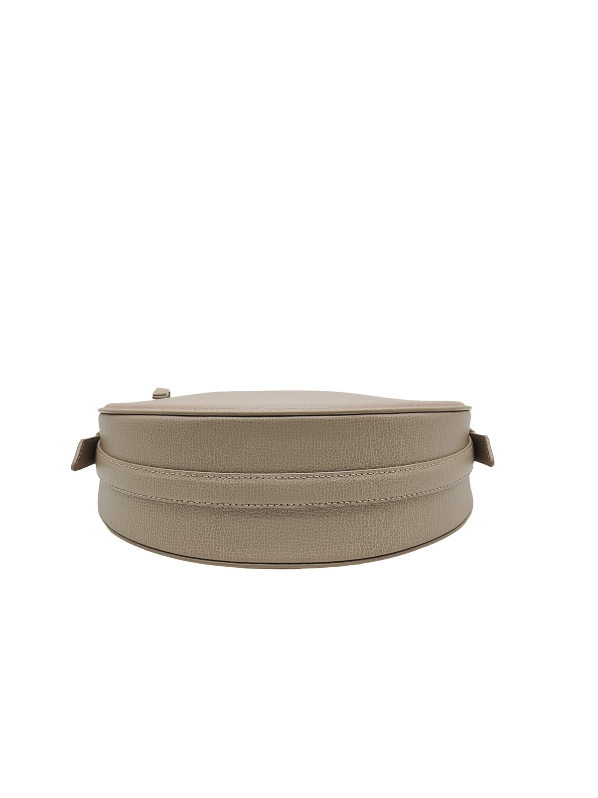 Polene Numero Dix Crossbody Bag in Textured Taupe Grained Calfskin Leather and Gold Hardware