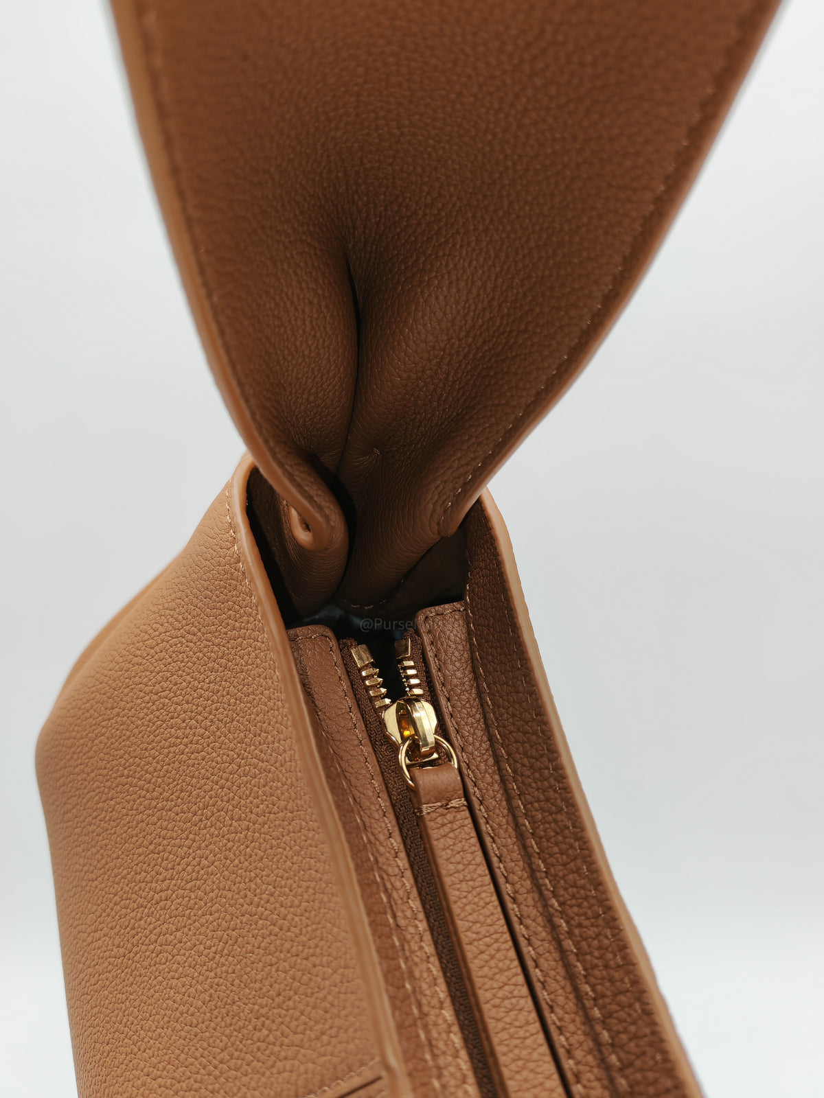 Polene Numéro Neuf East West in Camel Graine Textured Leather